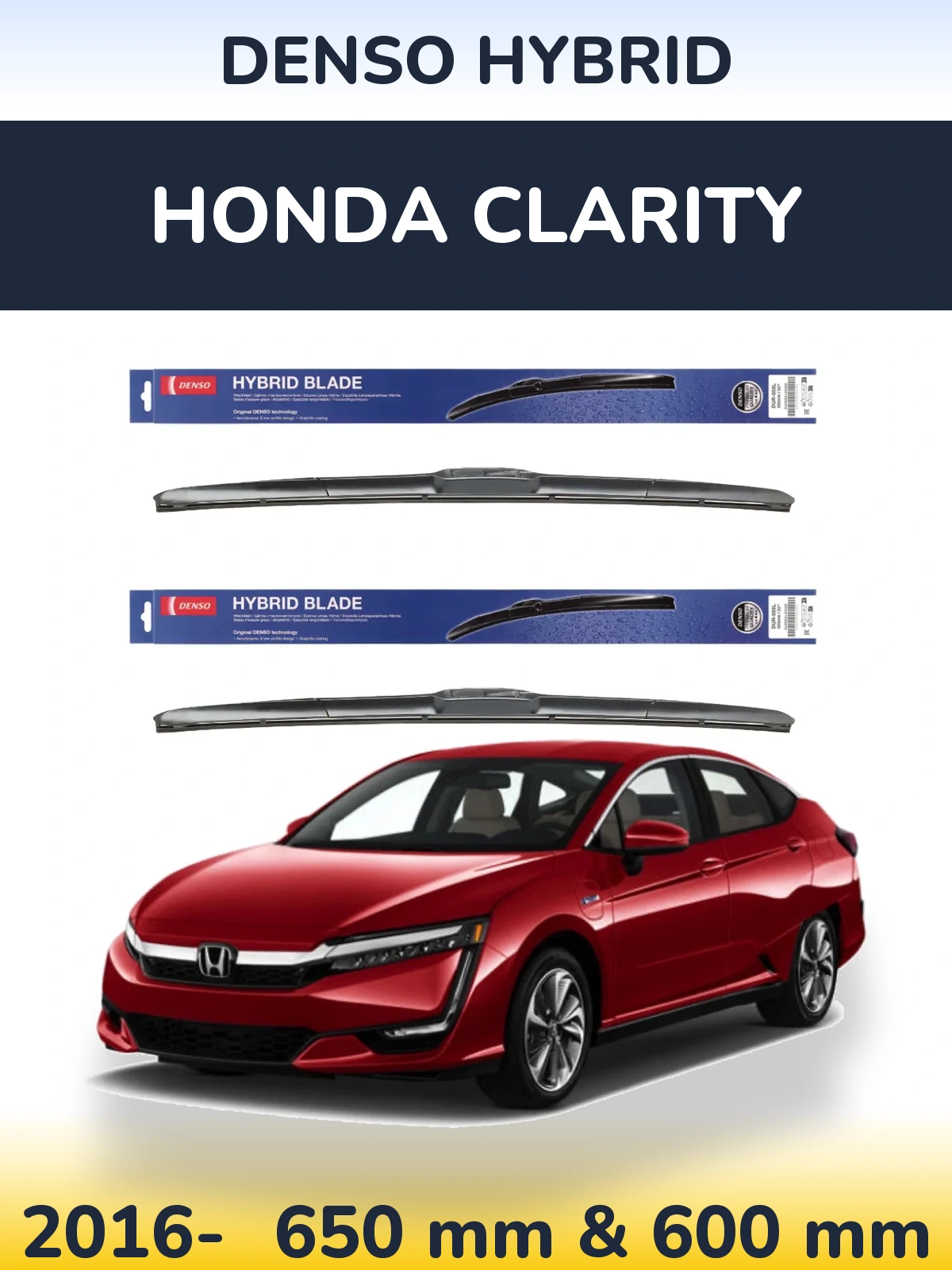 Komplet przednich wycieraczek Denso Hybrid 650 & 600 mm do Honda Clarity 2016-2026