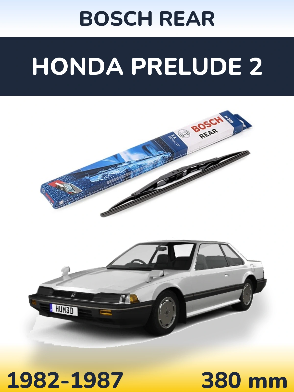 Задня щітка BOSCH Rear 380 мм для Honda Prelude 2 1982-1987