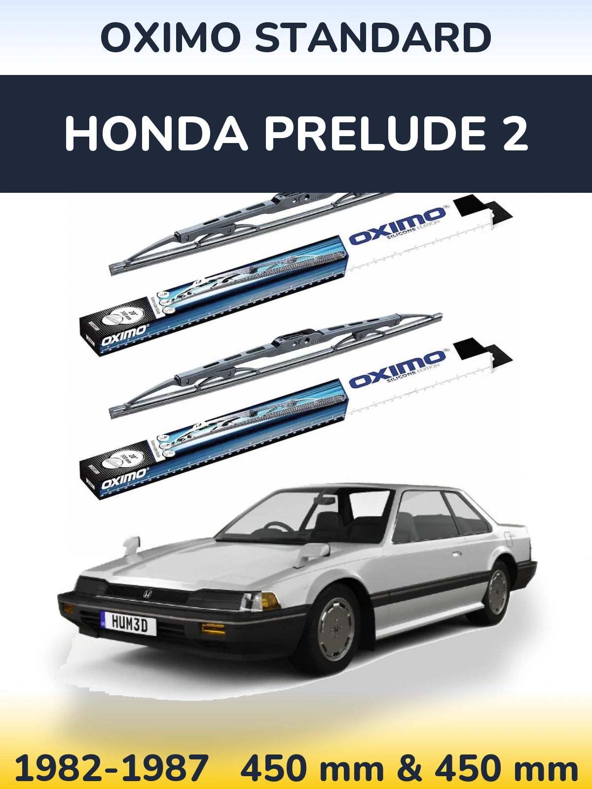Комплект передних дворников Oximo Standard 450 & 450 мм для Honda Prelude 2 1982-1987