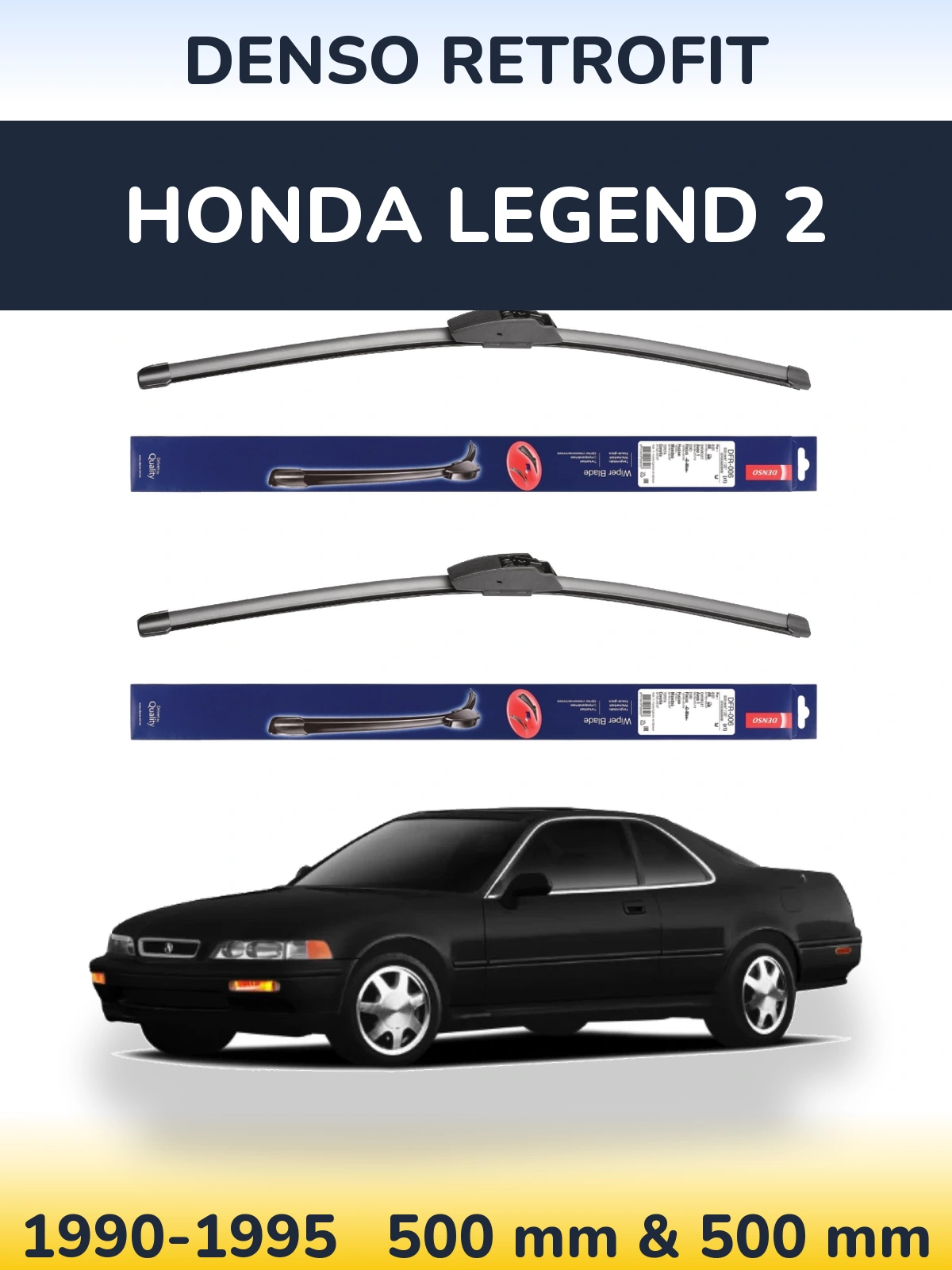 Комплект передних дворников Denso Retrofit 500 & 500 мм для Honda Legend 2 1990-1995