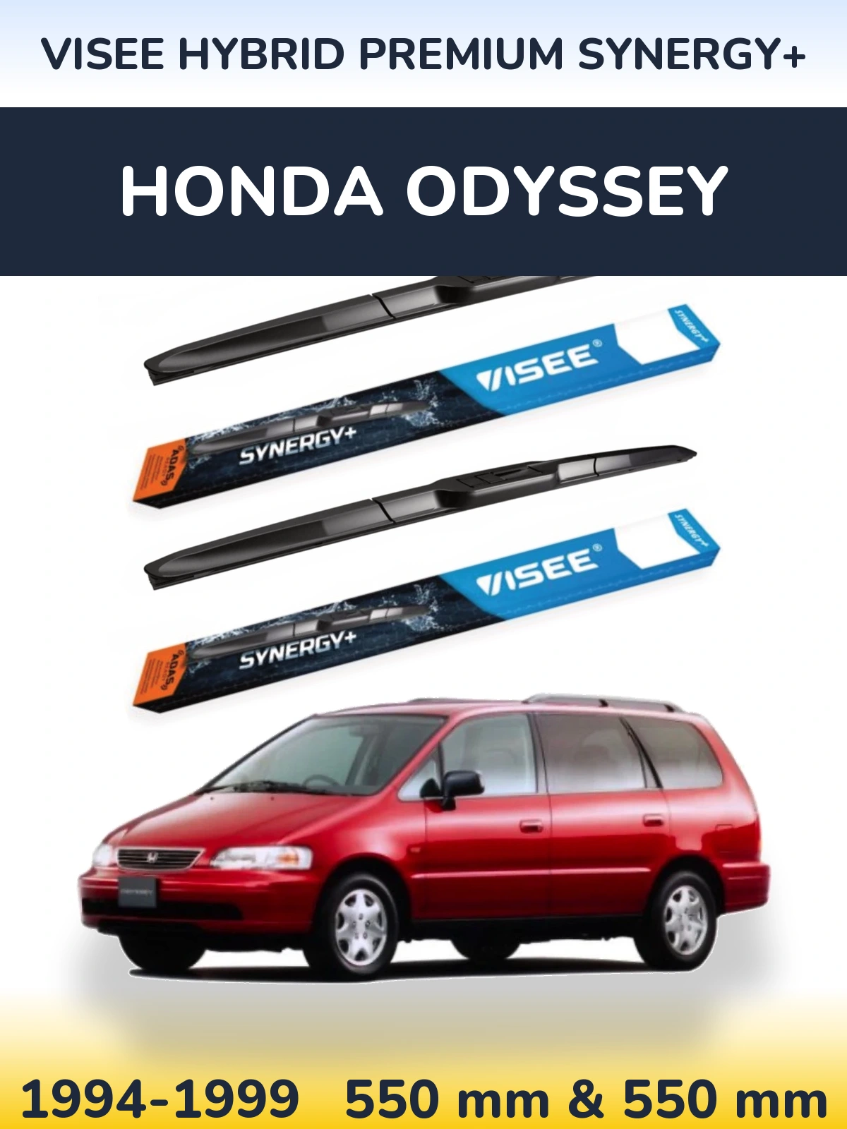 Komplet przednich wycieraczek VISEE HYBRID PREMIUM SYNERGY+ 550 & 550 mm do Honda Odyssey 1 1994-1999