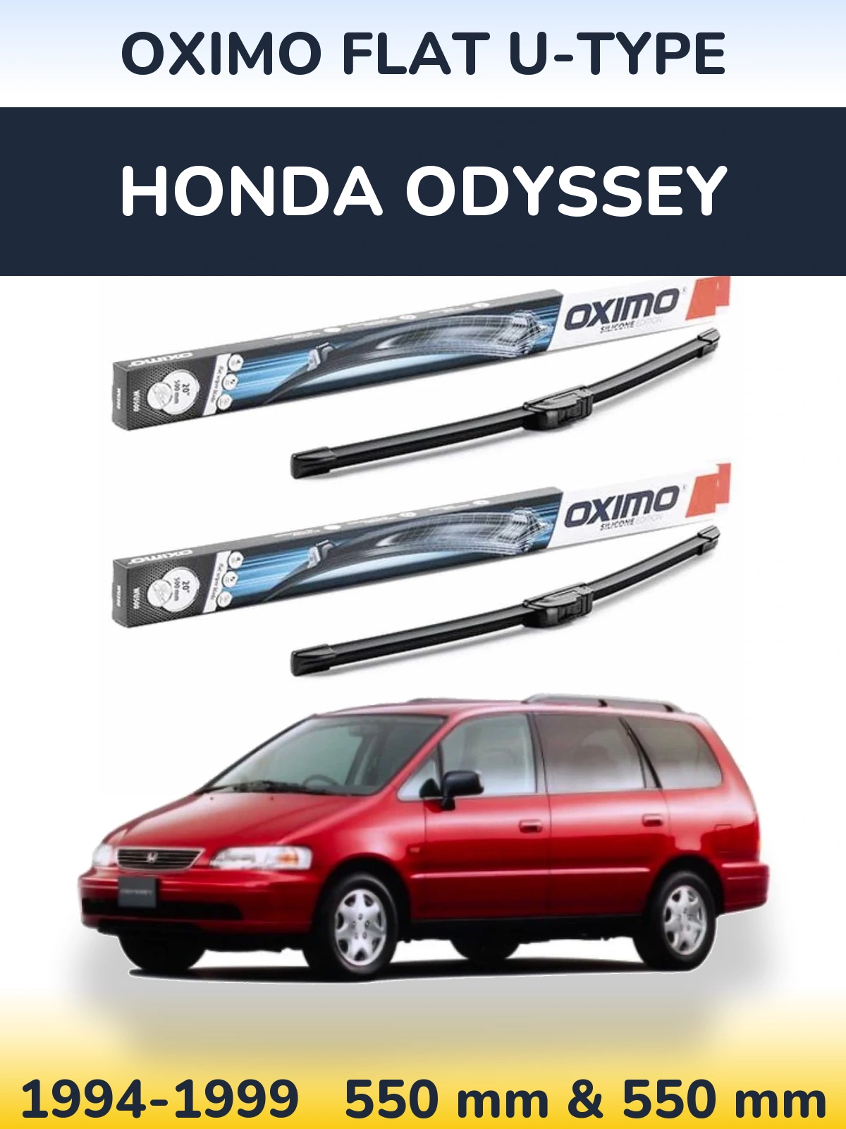 Komplet przednich wycieraczek Oximo Flat U-type 550 & 550 mm do Honda Odyssey 1 1994-1999