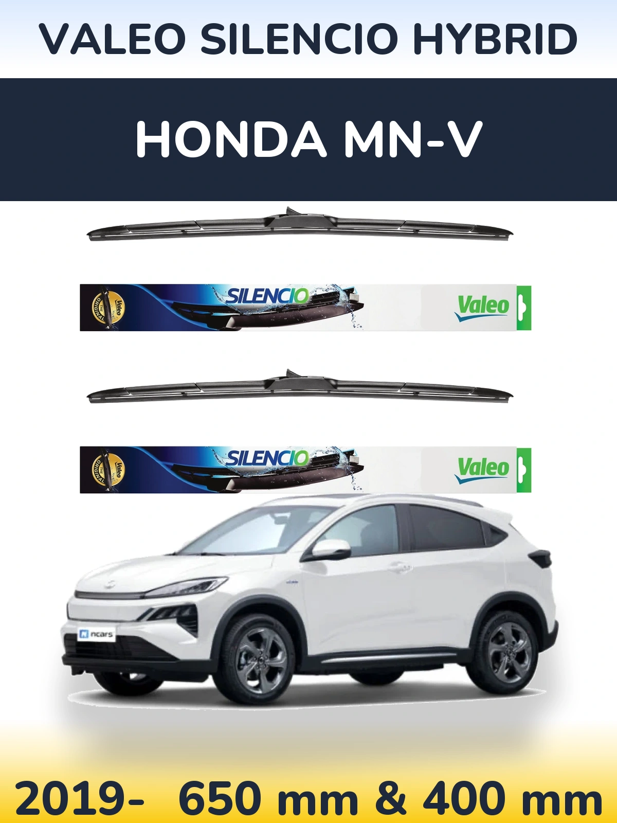 Komplet przednich wycieraczek Valeo Silencio Hybrid 650 & 400 mm do Honda MN-V 2019-2026