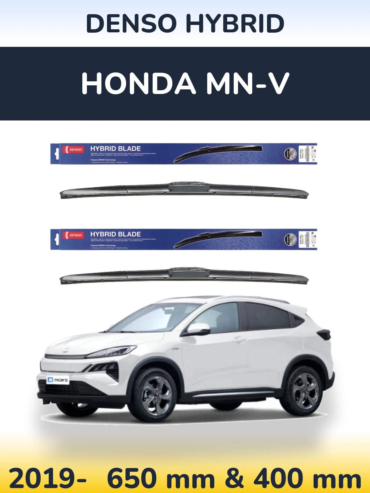 Komplet przednich wycieraczek Denso Hybrid 650 & 400 mm do Honda MN-V 2019-2026