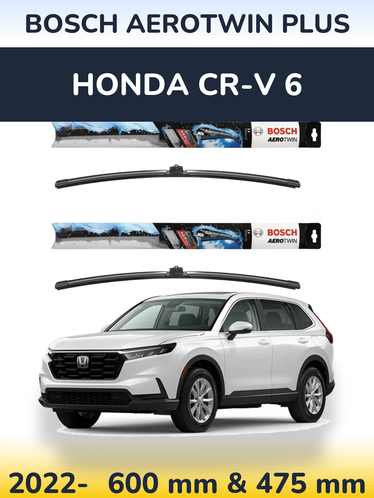 Komplet przednich wycieraczek BOSCH AeroTwin Plus 600 & 475 mm do Honda CR-V 6 2022-2026