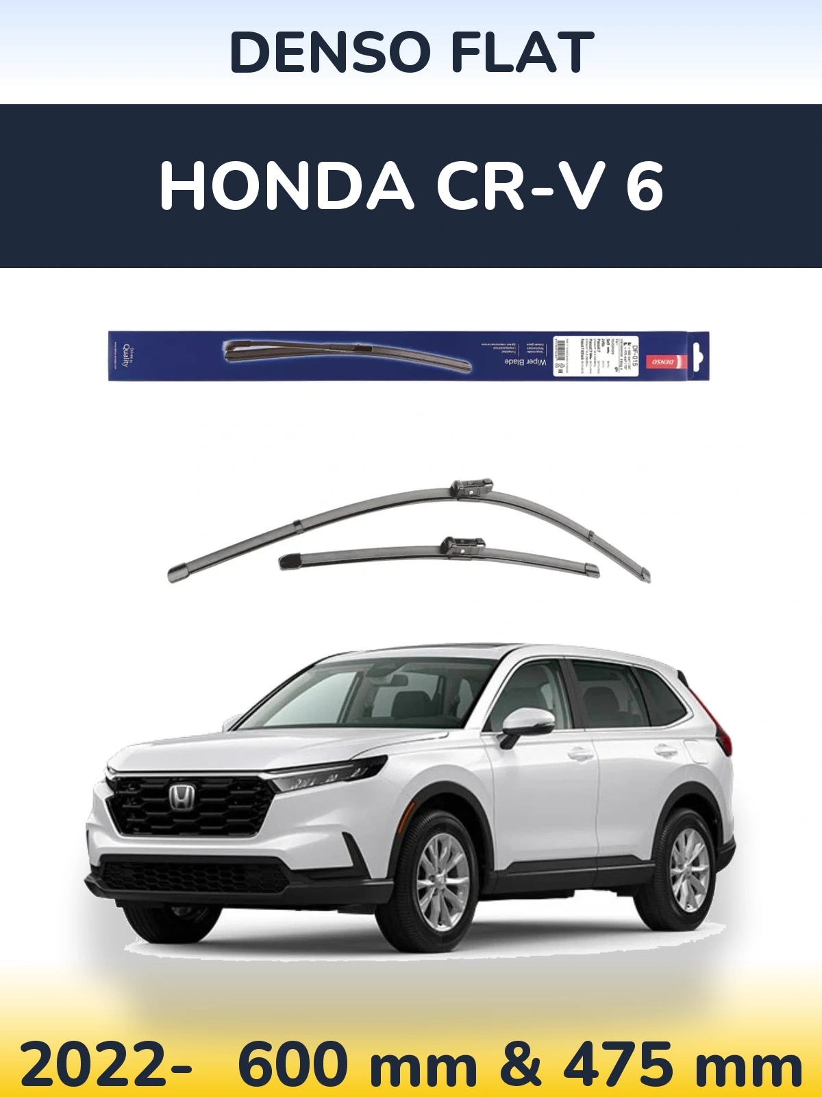 Комплект передних дворников Denso Flat 600 & 475 мм для Honda CR-V 6 2022-2026