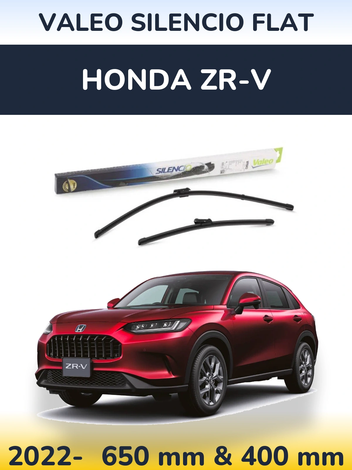 Komplet przednich wycieraczek Valeo Silencio Flat 650 & 400 mm do Honda ZR-V 2022-2026