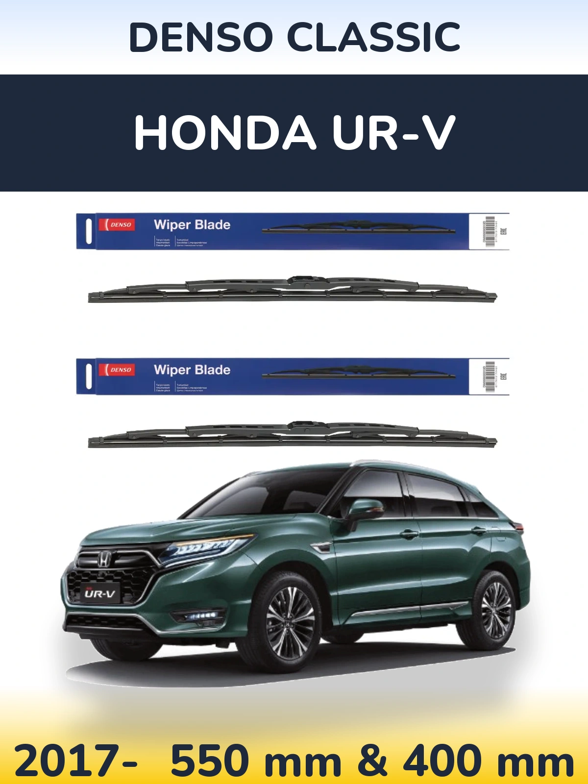 Komplet przednich wycieraczek Denso Classic 550 & 400 mm do Honda UR-V 2017-2026