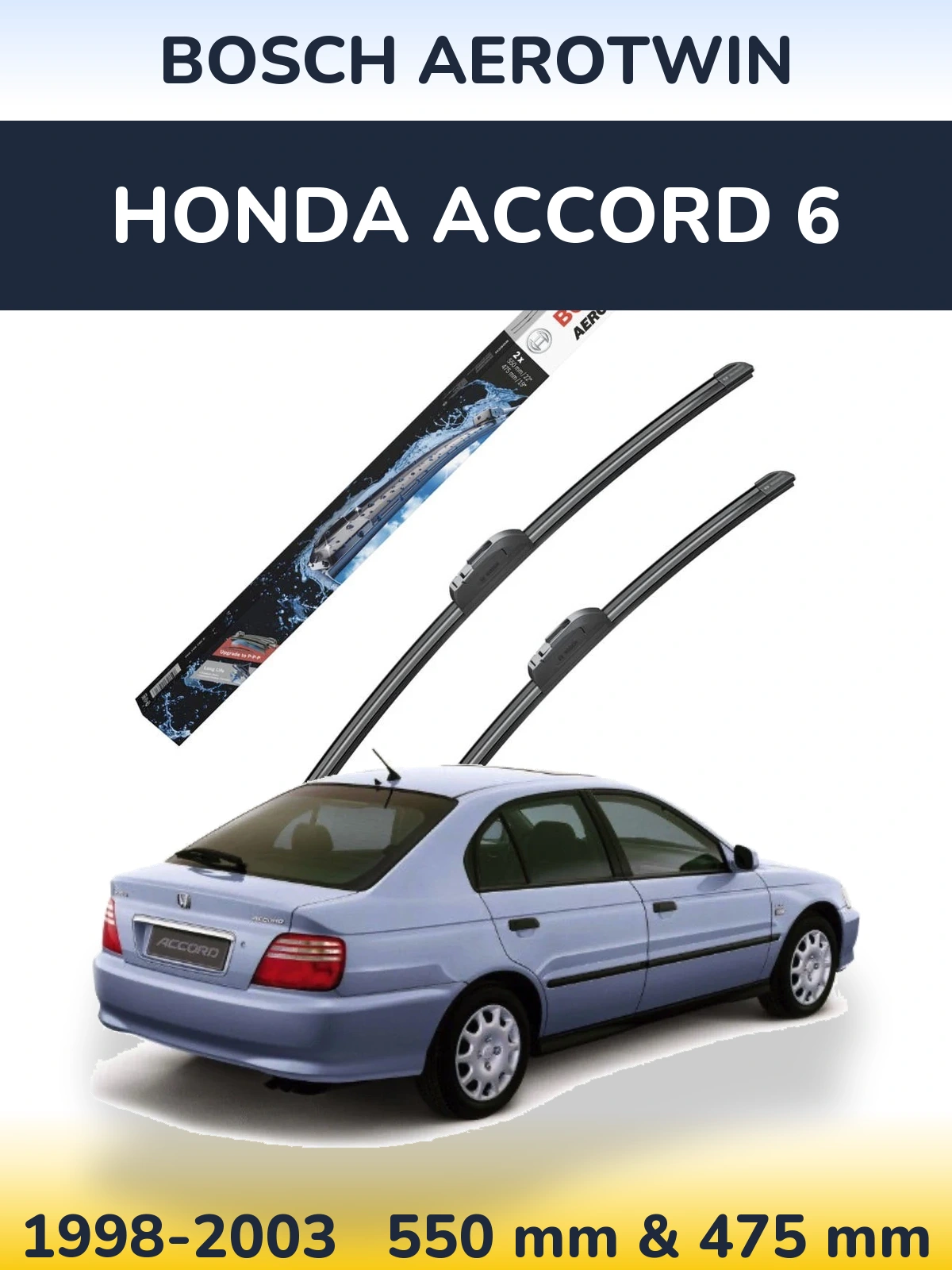 Komplet przednich wycieraczek BOSCH AeroTwin 550 & 475 mm do Honda Accord 6 1998-2003