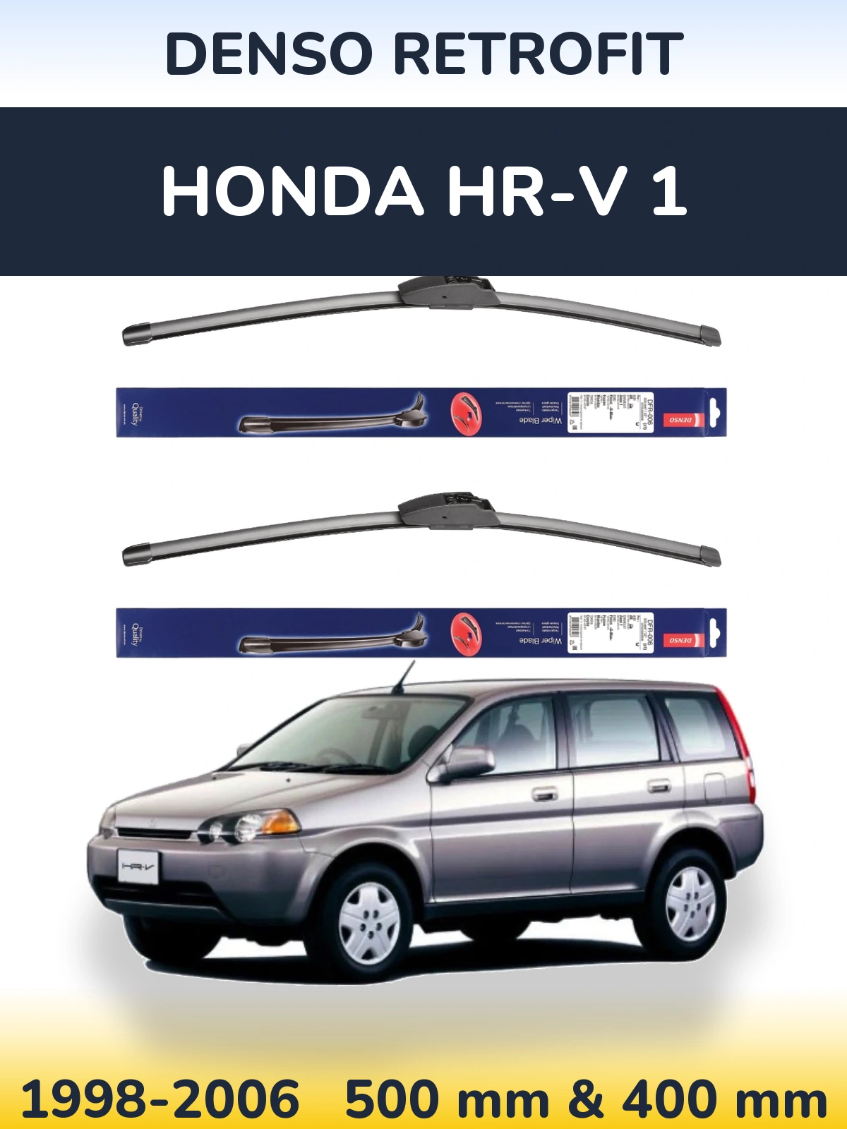 Комплект передніх щіток Denso Retrofit 500 & 400 мм для Honda HR-V 1 1998-2006
