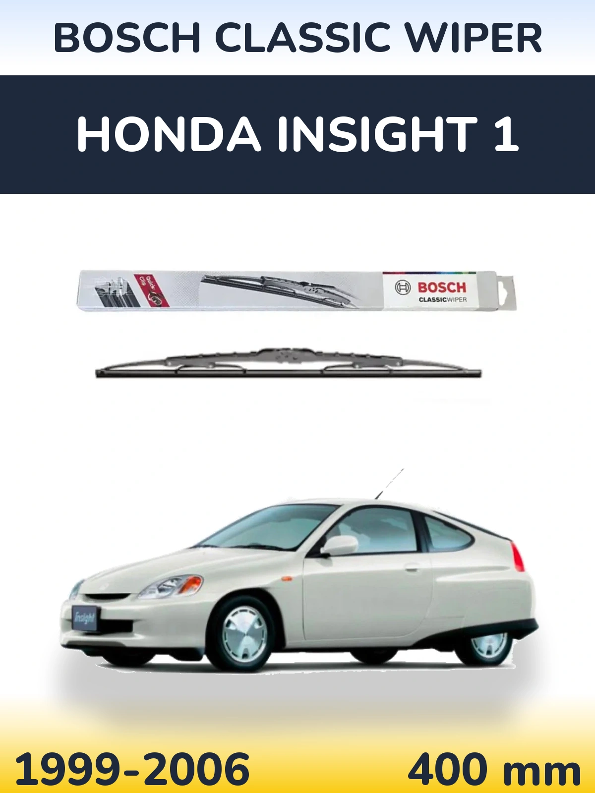Rear wiper blade BOSCH Classic Wiper 400 mm for Honda Insight 1 1999-2006