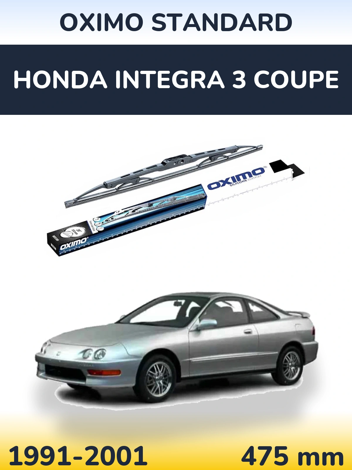 Rear wiper blade Oximo Standard 475 mm for Honda Integra 3 coupe 1991-2001