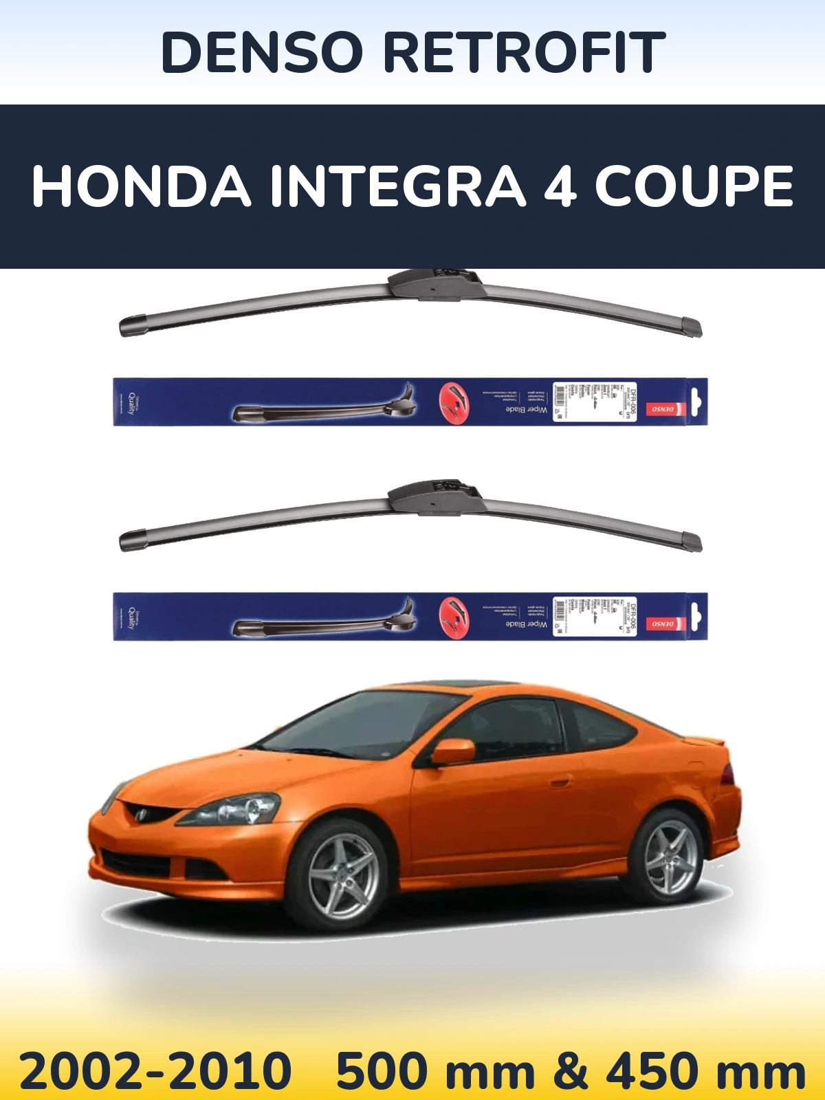 Комплект передних дворников Denso Retrofit 500 & 450 мм для Honda Integra 4 coupe 2002-2010
