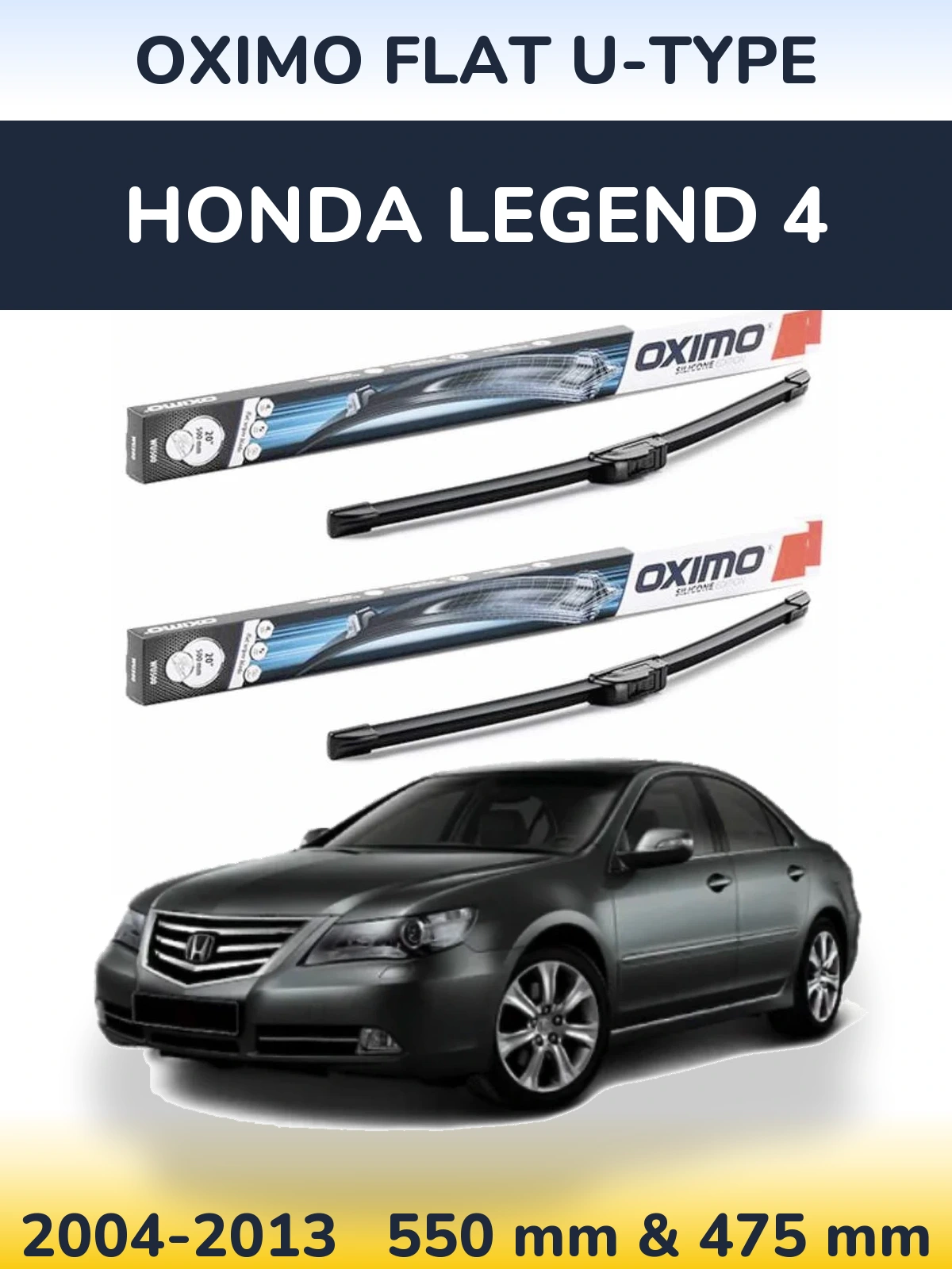 Komplet przednich wycieraczek Oximo Flat U-type 550 & 475 mm do Honda Legend 4 2004-2013