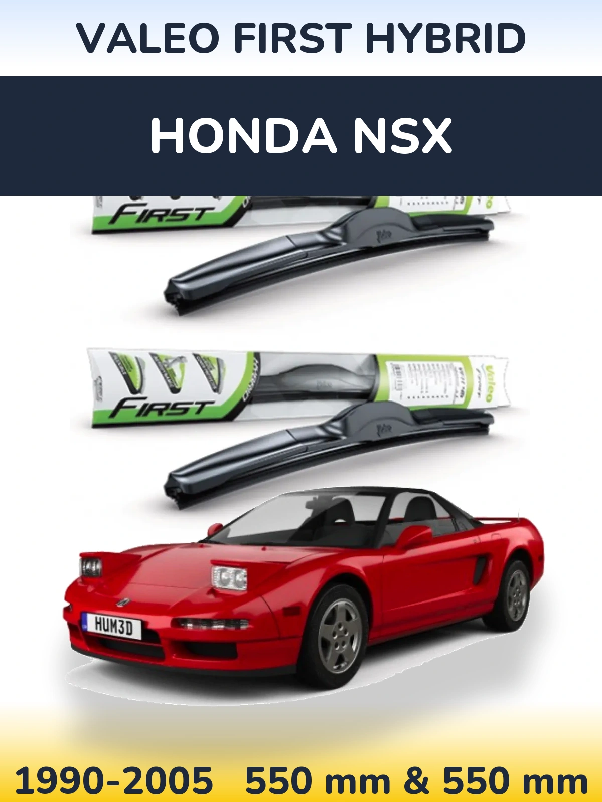 Комплект передніх щіток Valeo First Hybrid 550 & 550 мм для Honda NSX 1990-2005