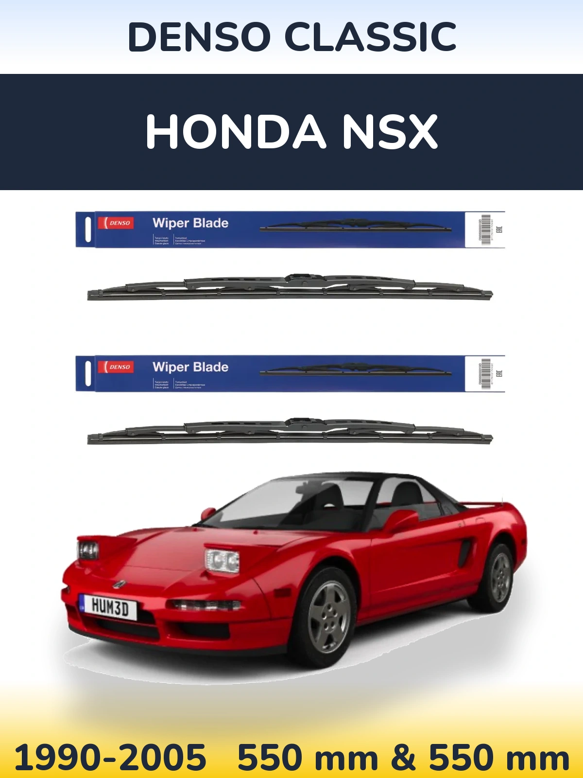 Komplet przednich wycieraczek Denso Classic 550 & 550 mm do Honda NSX 1990-2005