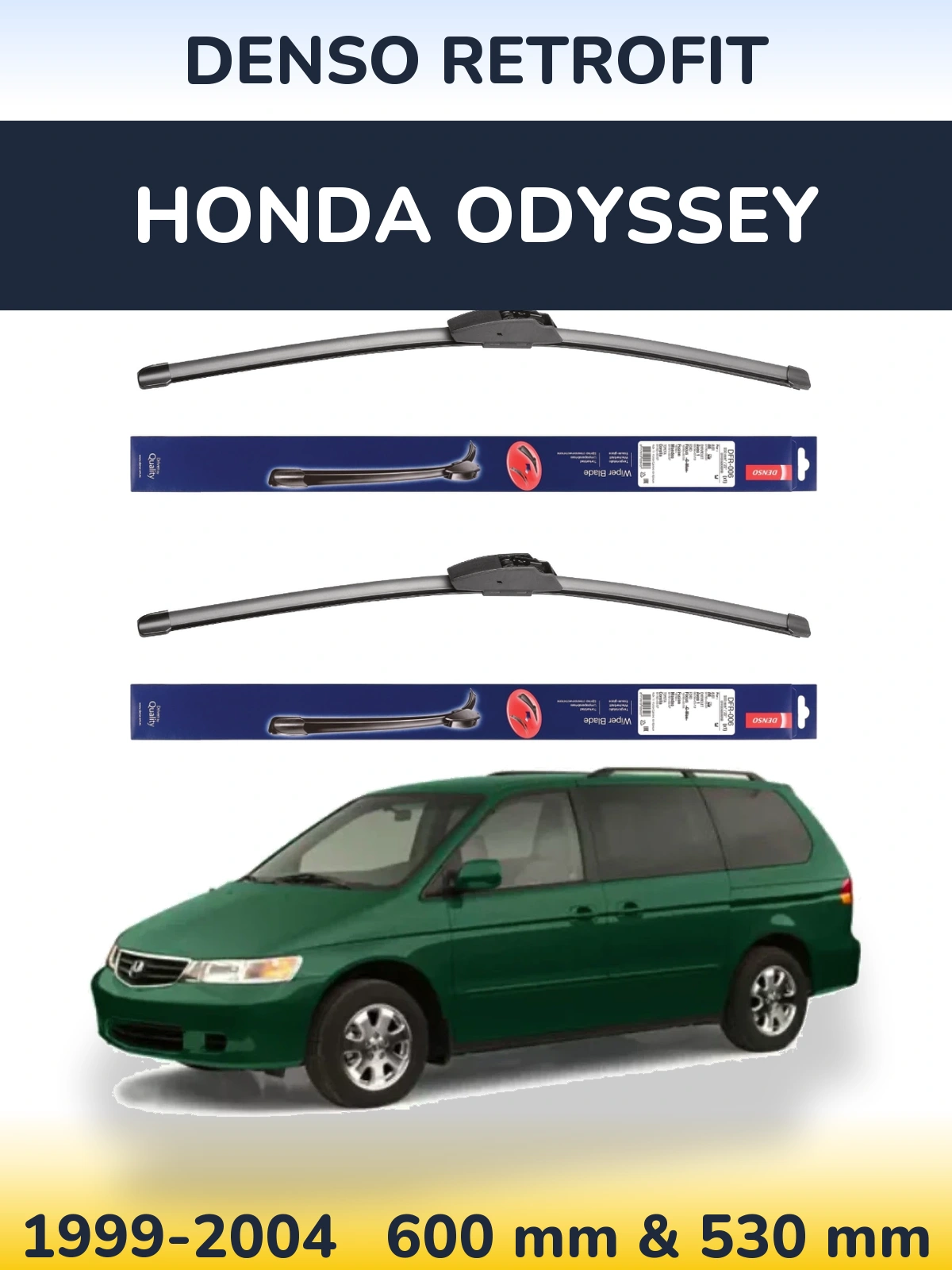 Komplet przednich wycieraczek Denso Retrofit 600 & 530 mm do Honda Odyssey 2 1999-2004
