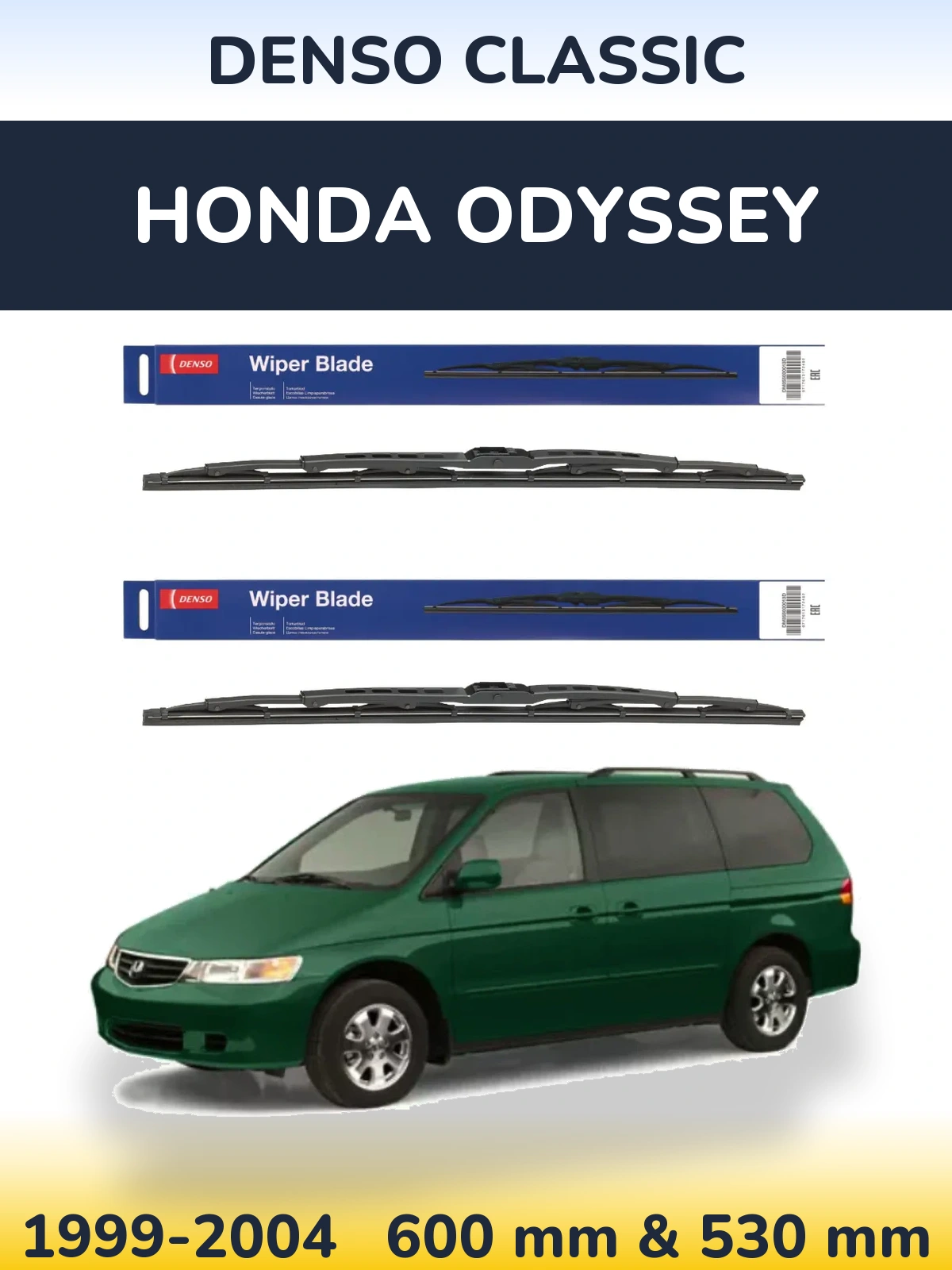 Komplet przednich wycieraczek Denso Classic 600 & 530 mm do Honda Odyssey 2 1999-2004