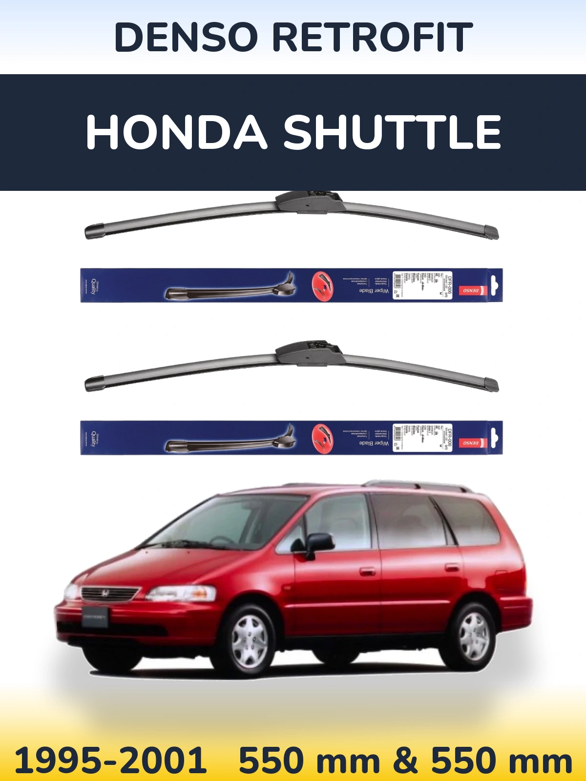 Komplet przednich wycieraczek Denso Retrofit 550 & 550 mm do Honda Shuttle 1995-2001