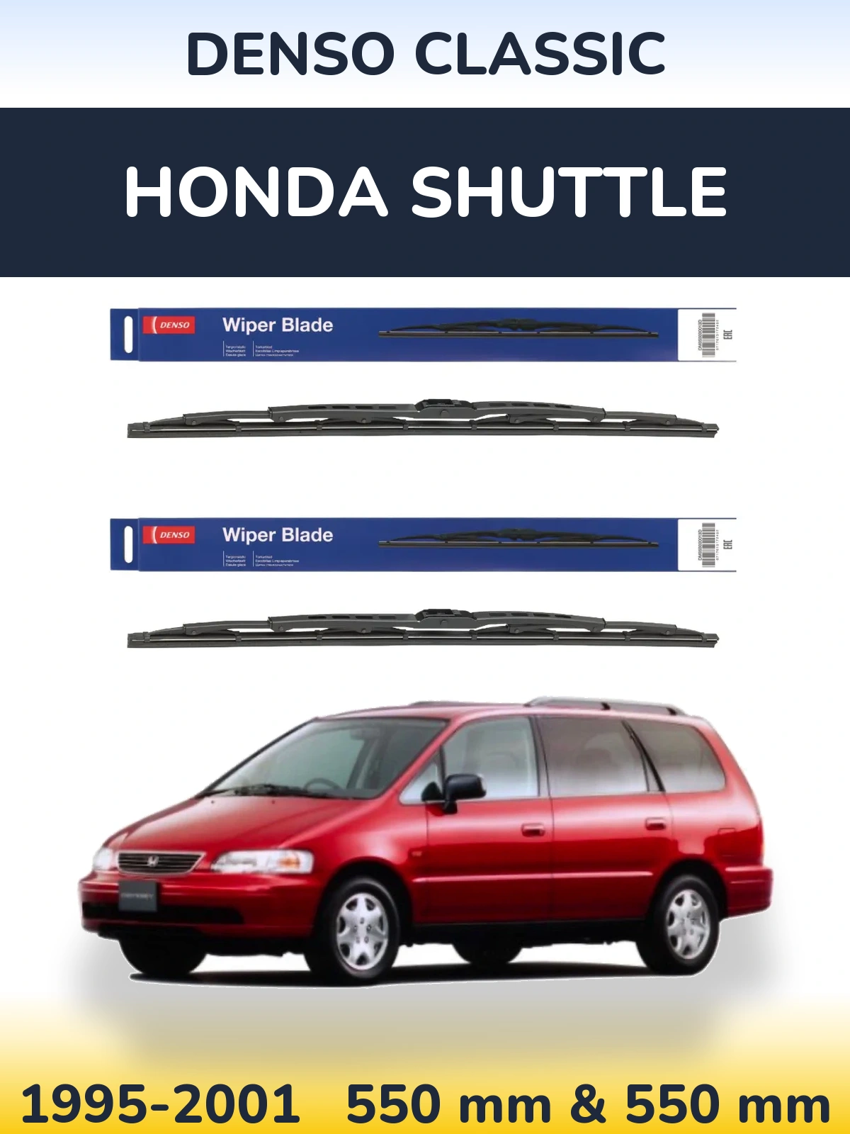 Komplet przednich wycieraczek Denso Classic 550 & 550 mm do Honda Shuttle 1995-2001