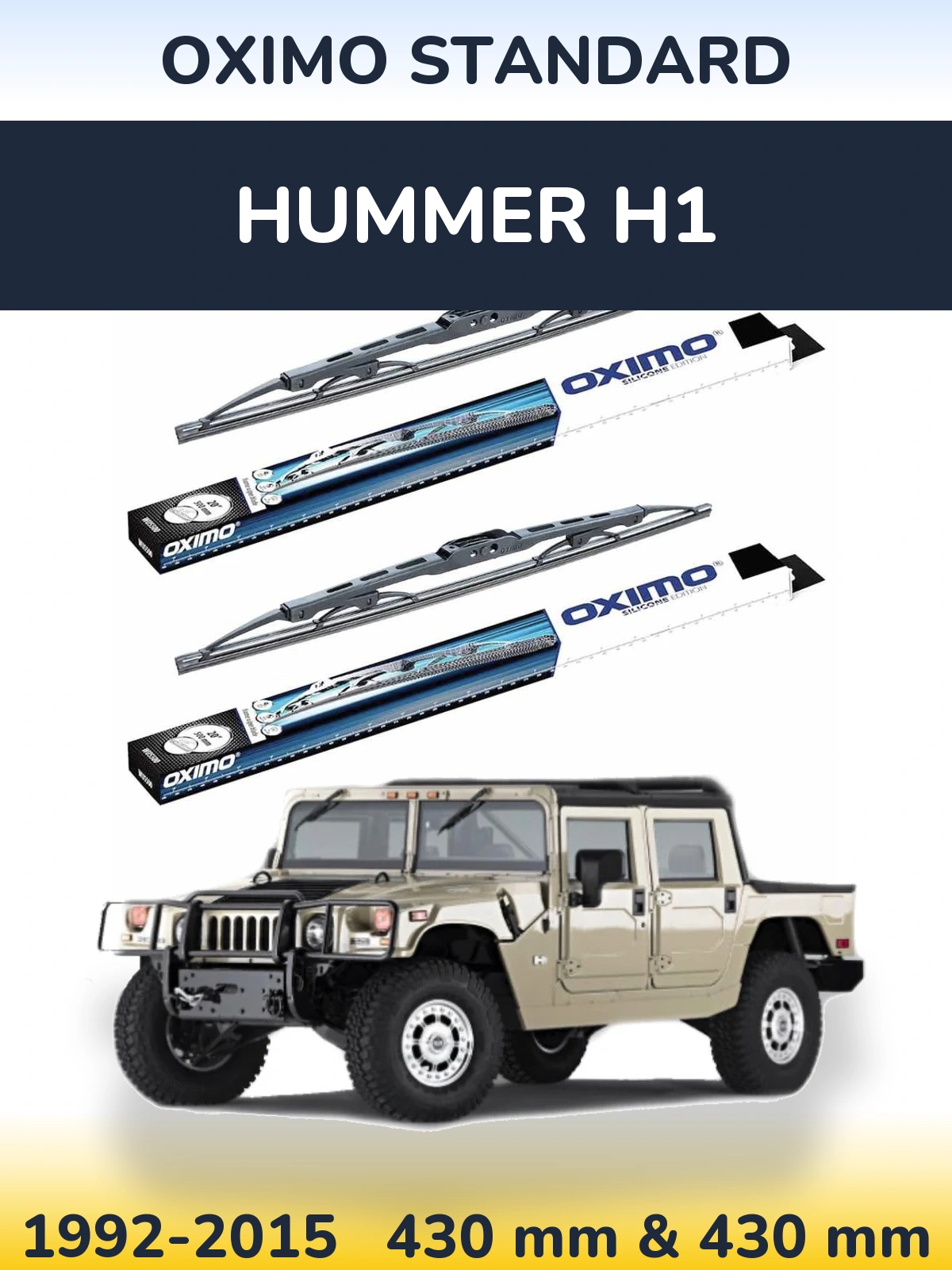 Komplet przednich wycieraczek Oximo Standard 425 & 425 mm do Hummer H1 1992-2015