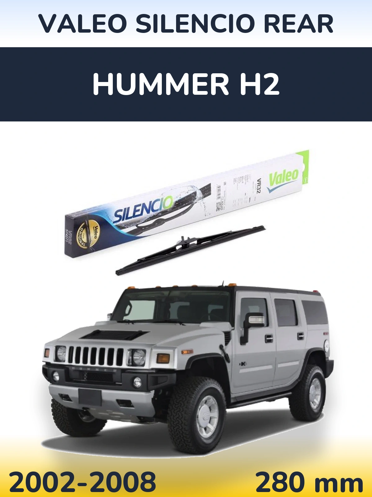 Задний дворник Valeo Silencio Rear 280 мм для Hummer H2 2002-2008