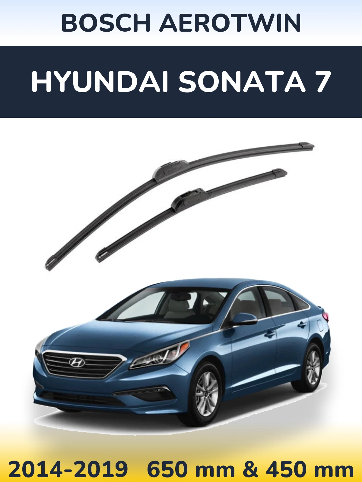Komplet przednich wycieraczek BOSCH AeroTwin 650 & 450 mm do Hyundai Sonata 7 2014-2019