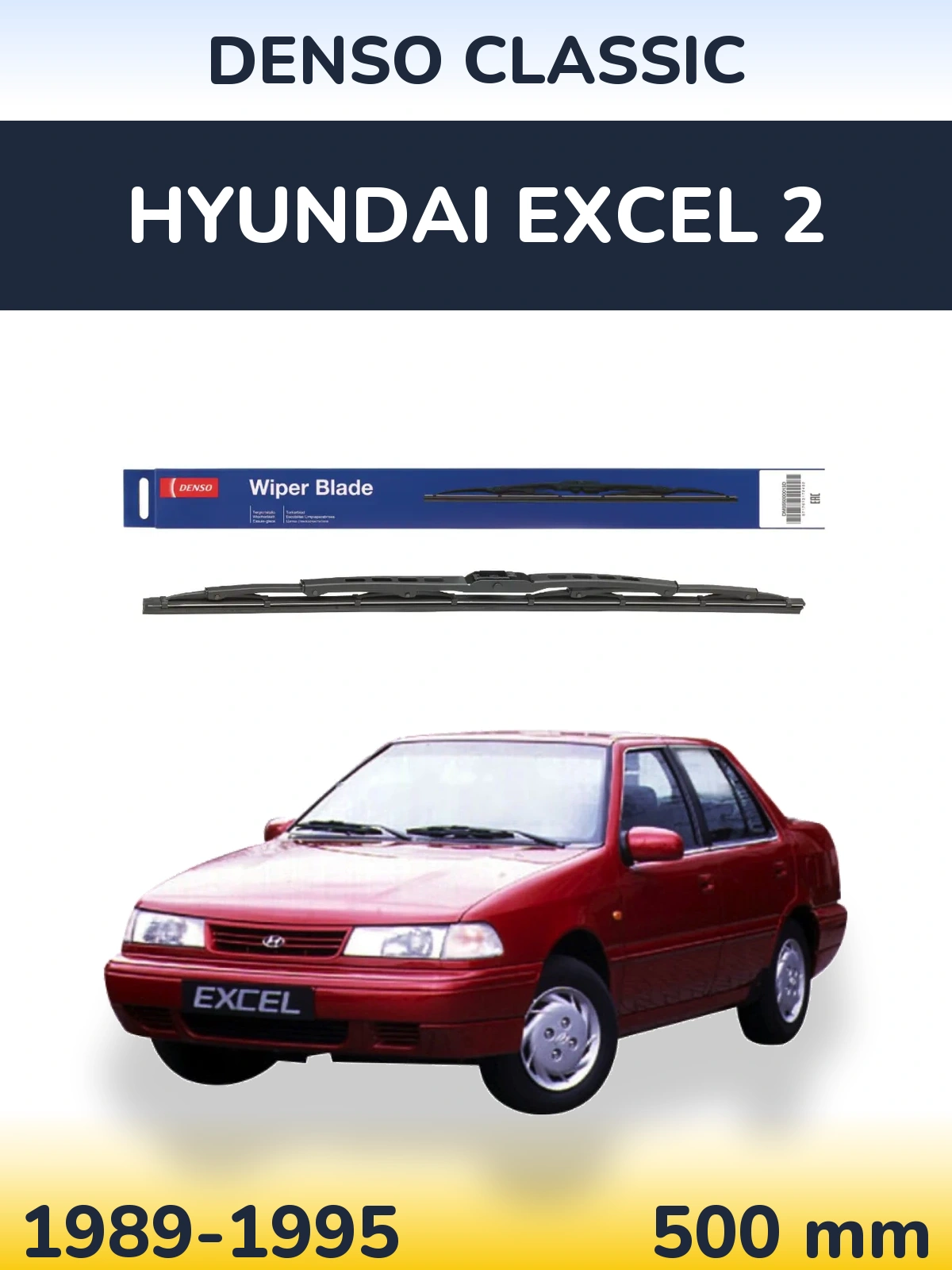 Tylna wycieraczka Denso Classic 500 mm do Hyundai Excel 2 1989-1995