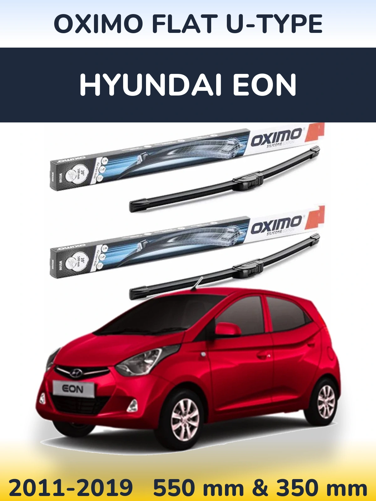 Komplet przednich wycieraczek Oximo Flat U-type 550 & 350 mm do Hyundai EON 2011-2019
