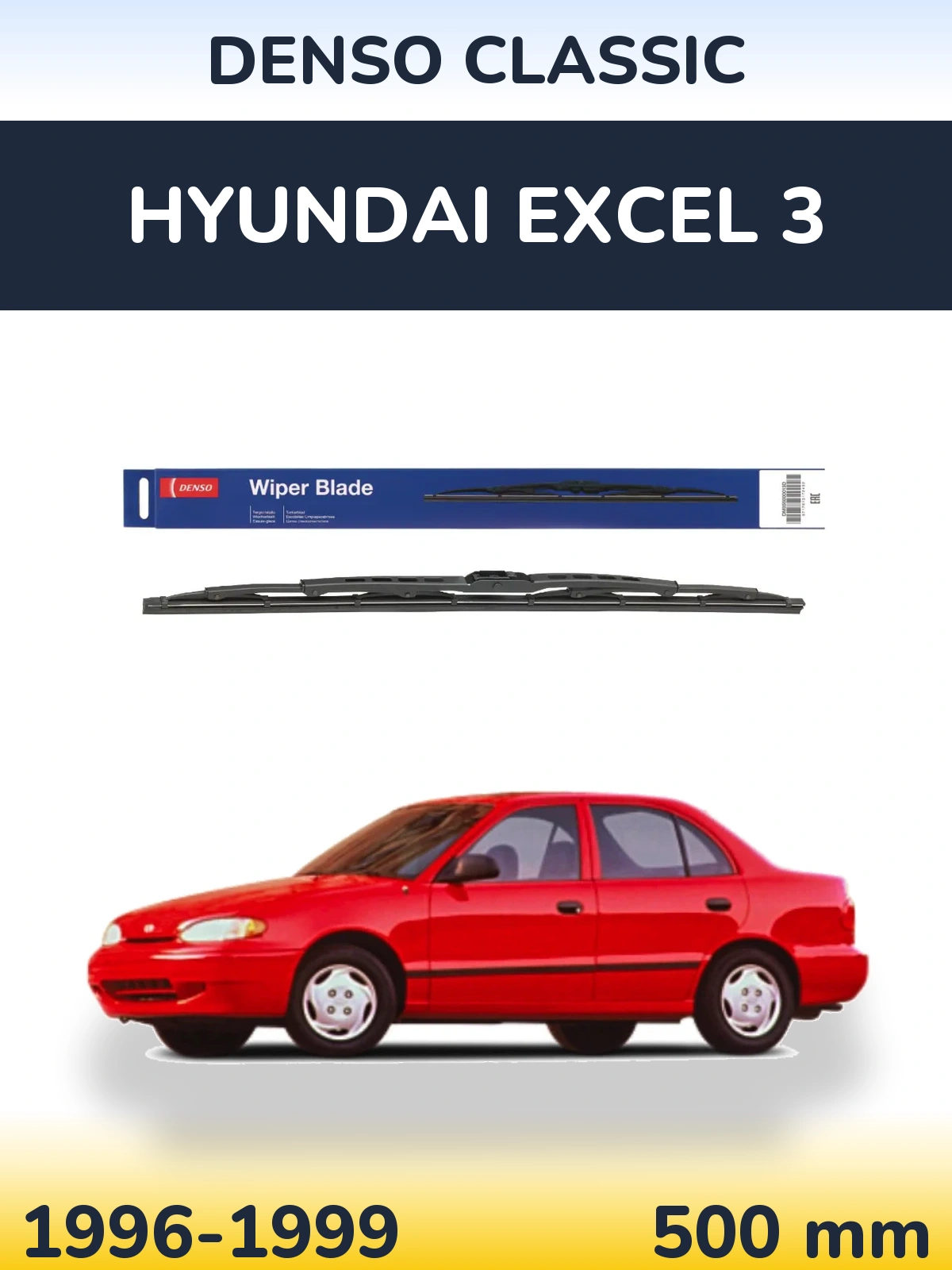 Tylna wycieraczka Denso Classic 500 mm do Hyundai Excel 3 1996-1999
