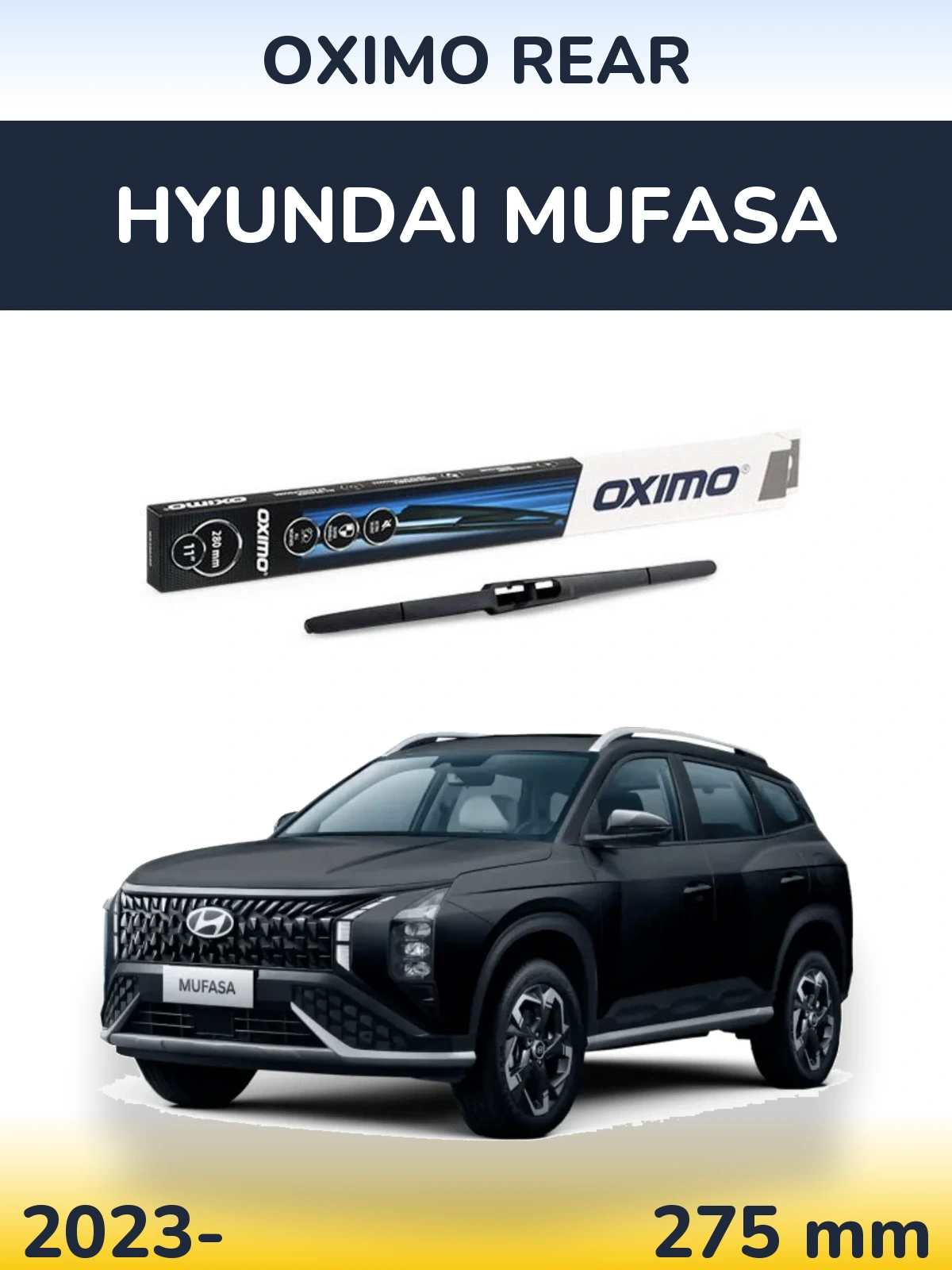 Задний дворник Oximo Rear 280 мм для Hyundai Mufasa 2023-2026