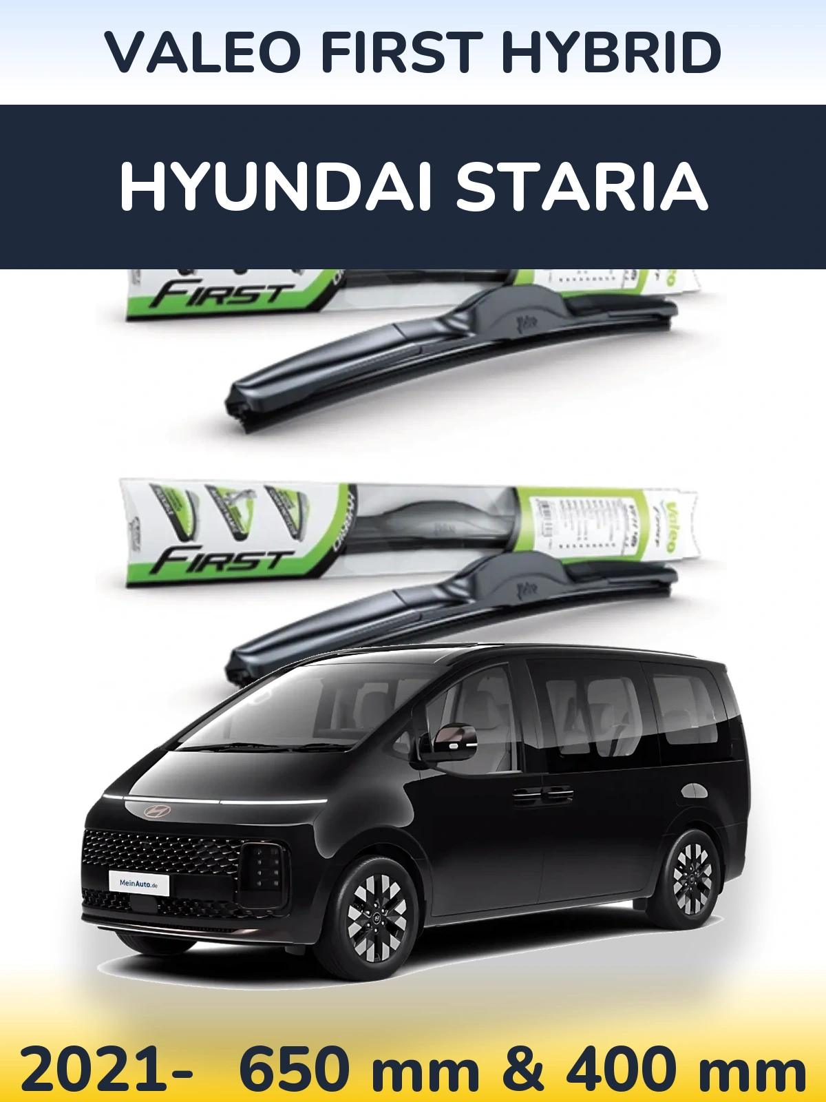 Комплект передніх щіток Valeo First Hybrid 650 & 400 мм для Hyundai Staria 2021-2026