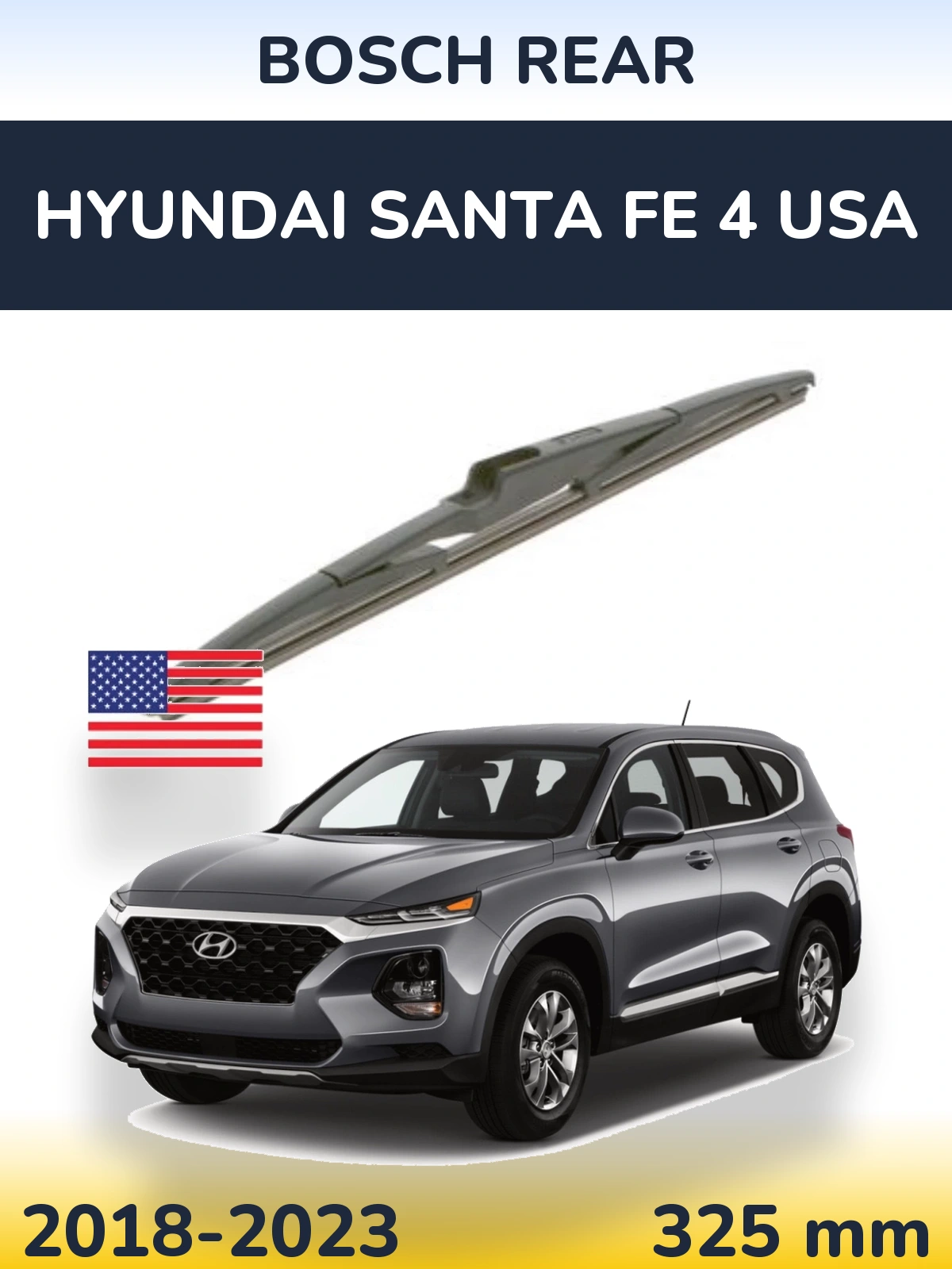 Tylna wycieraczka BOSCH Rear 325 mm do Hyundai Santa Fe 4 USA 2018-2023