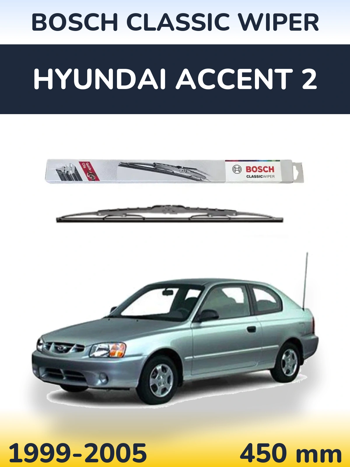 Tylna wycieraczka BOSCH Classic Wiper 450 mm do Hyundai Accent 2 1999-2005