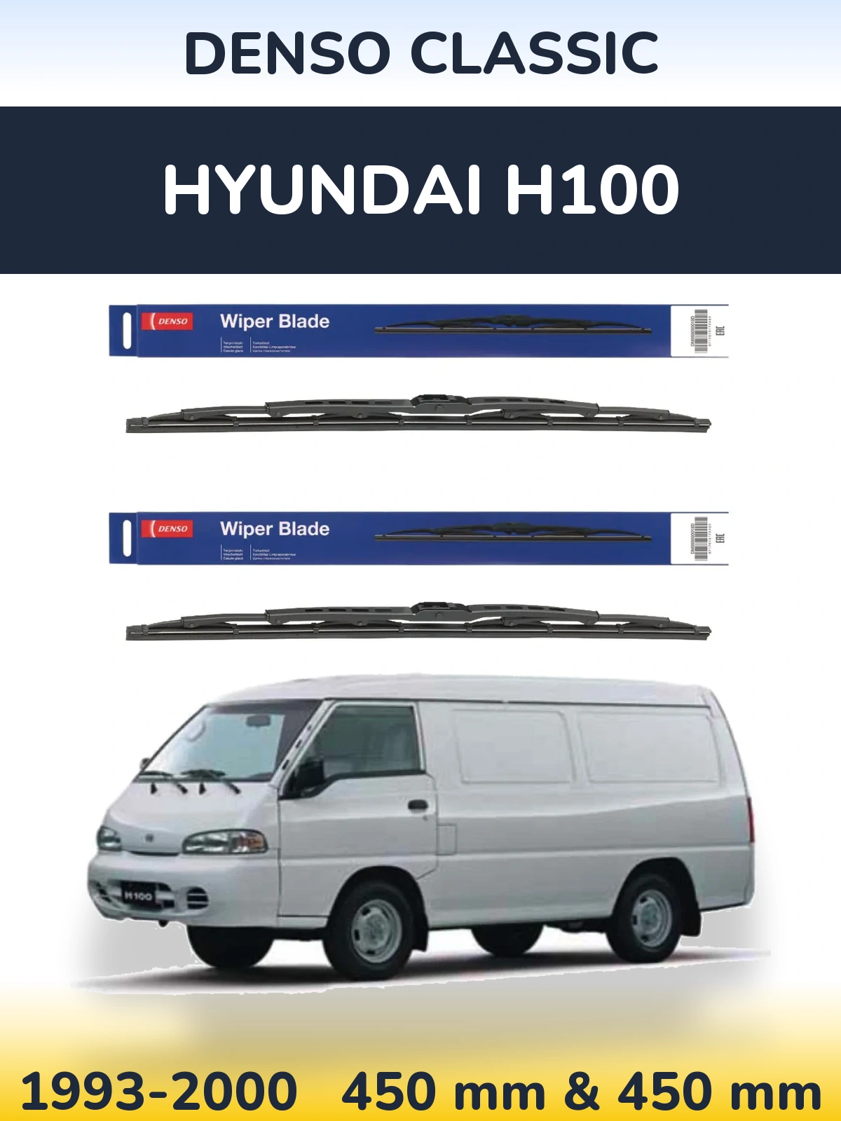 Komplet przednich wycieraczek Denso Classic 450 & 450 mm do Hyundai H100 1993-2000