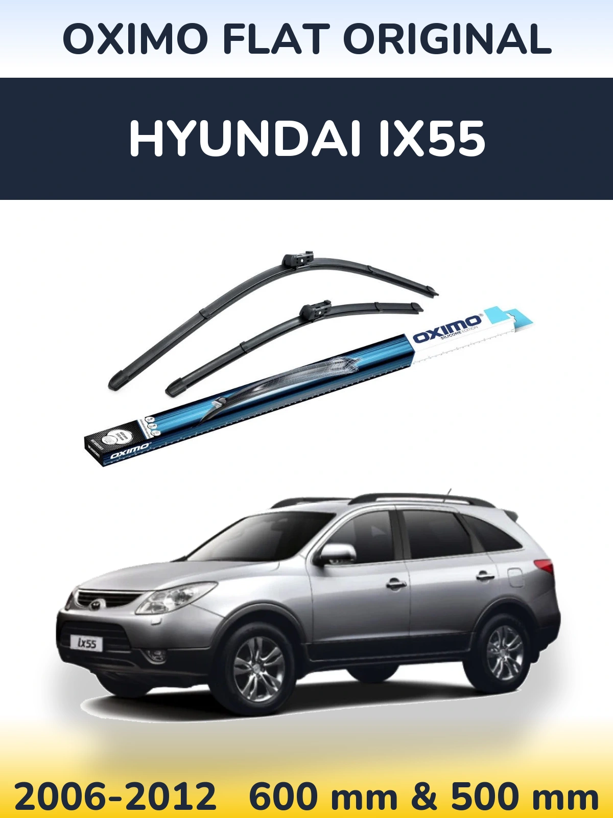 Комплект передних дворников Oximo Flat Original 600 & 500 мм для Hyundai ix55 2006-2012