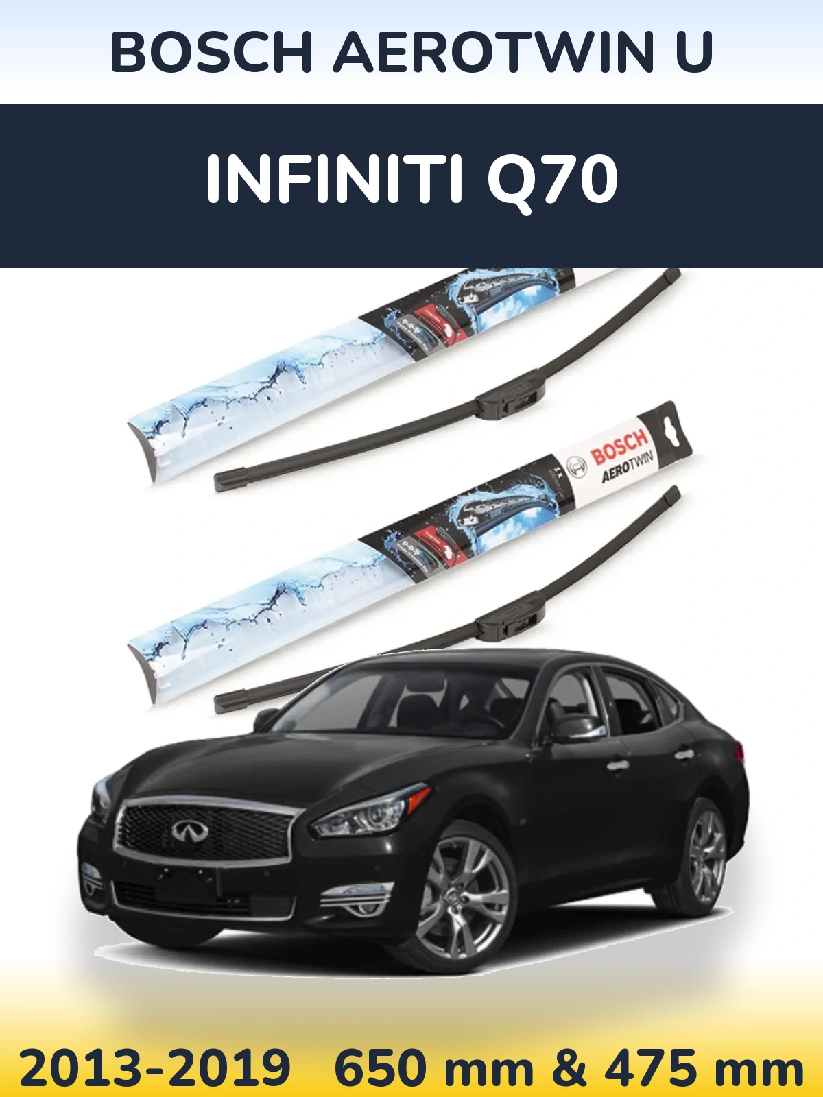 Komplet przednich wycieraczek BOSCH AeroTwin U 650 & 475 mm do Infiniti Q70 2013-2019