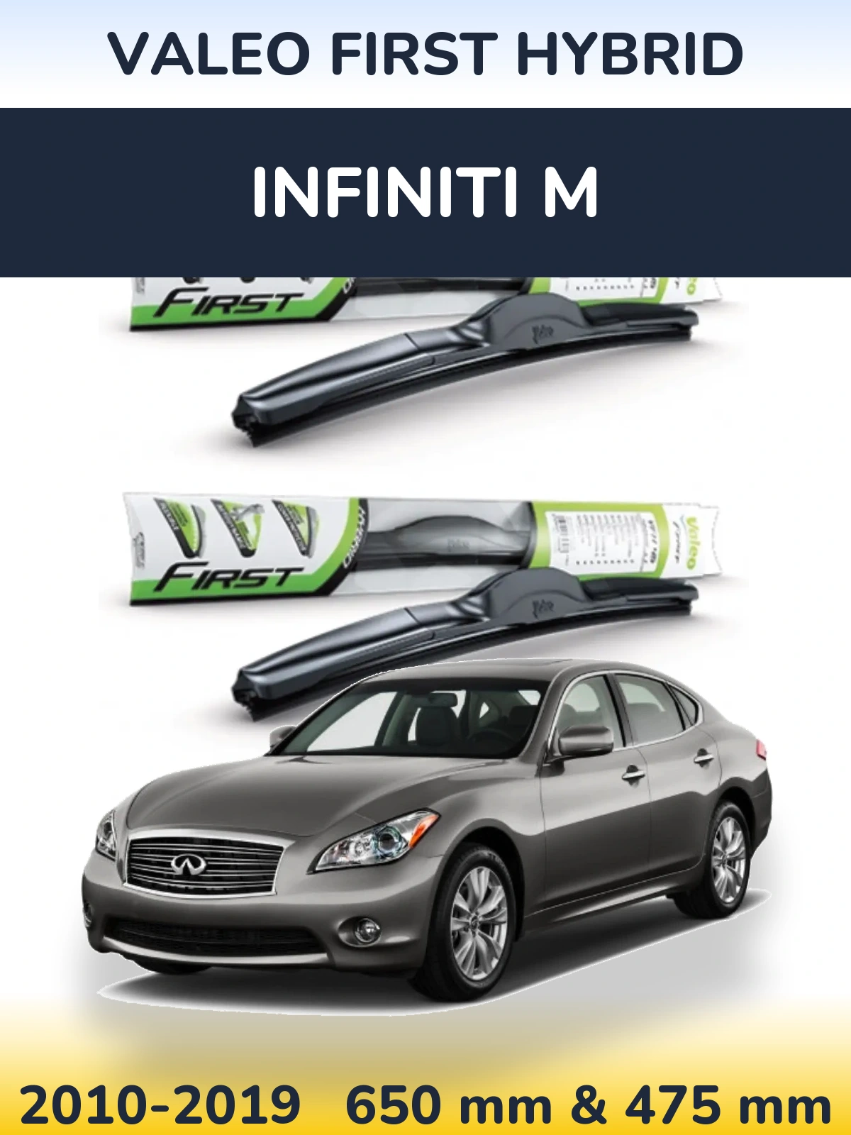 Komplet przednich wycieraczek Valeo First Hybrid 650 & 475 mm do Infiniti M 2010-2019