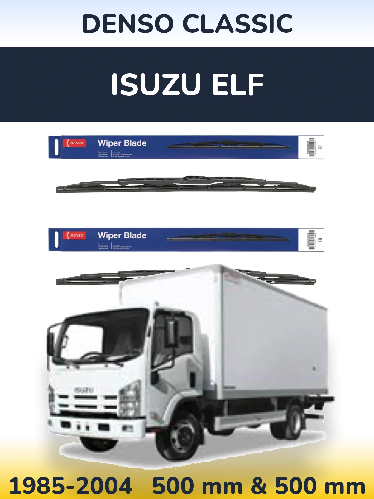 Komplet przednich wycieraczek Denso Classic 500 & 500 mm do Isuzu ELF 1985-2004