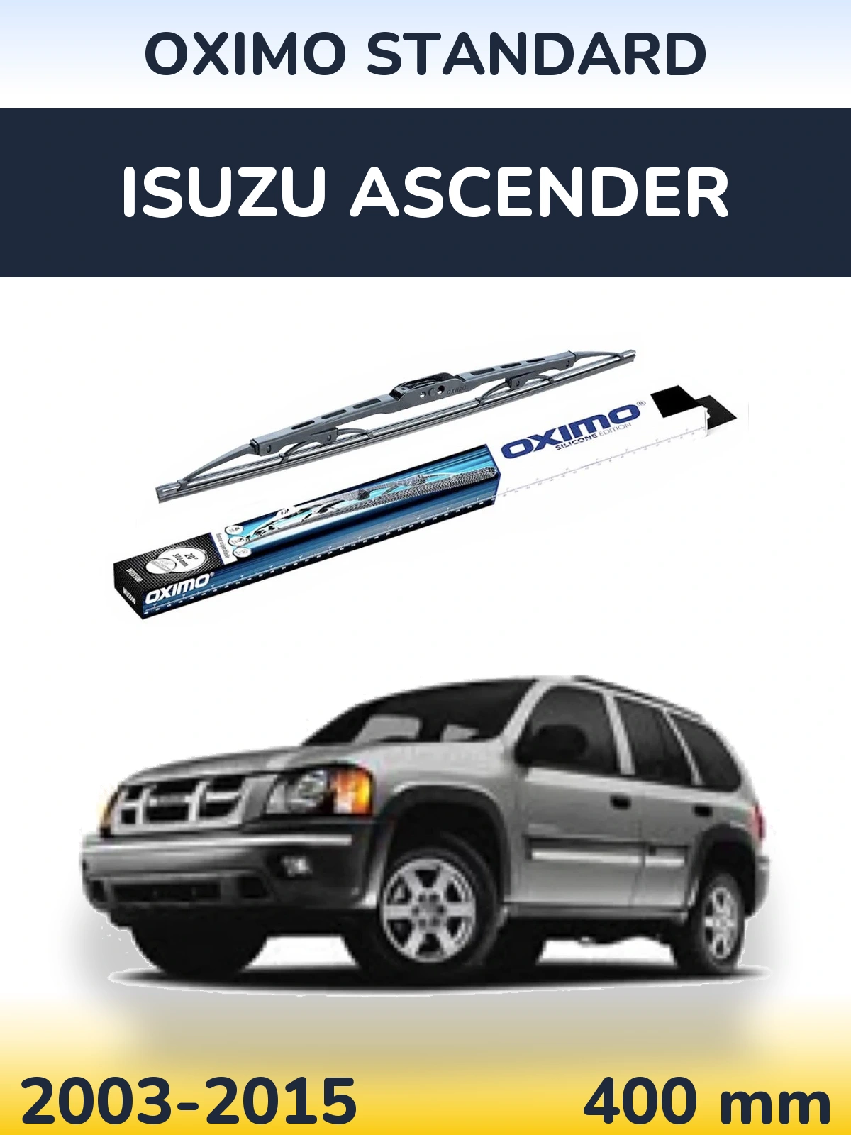 Rear wiper blade Oximo Standard 400 mm for Isuzu Ascender 2003-2015
