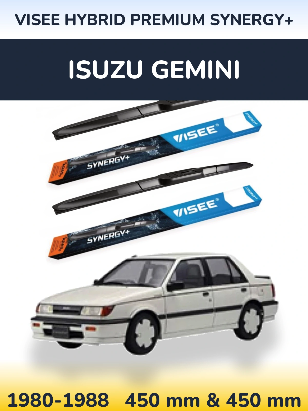 Комплект передних дворников VISEE HYBRID PREMIUM SYNERGY+ 450 & 450 мм для Isuzu Gemini 1980-1988