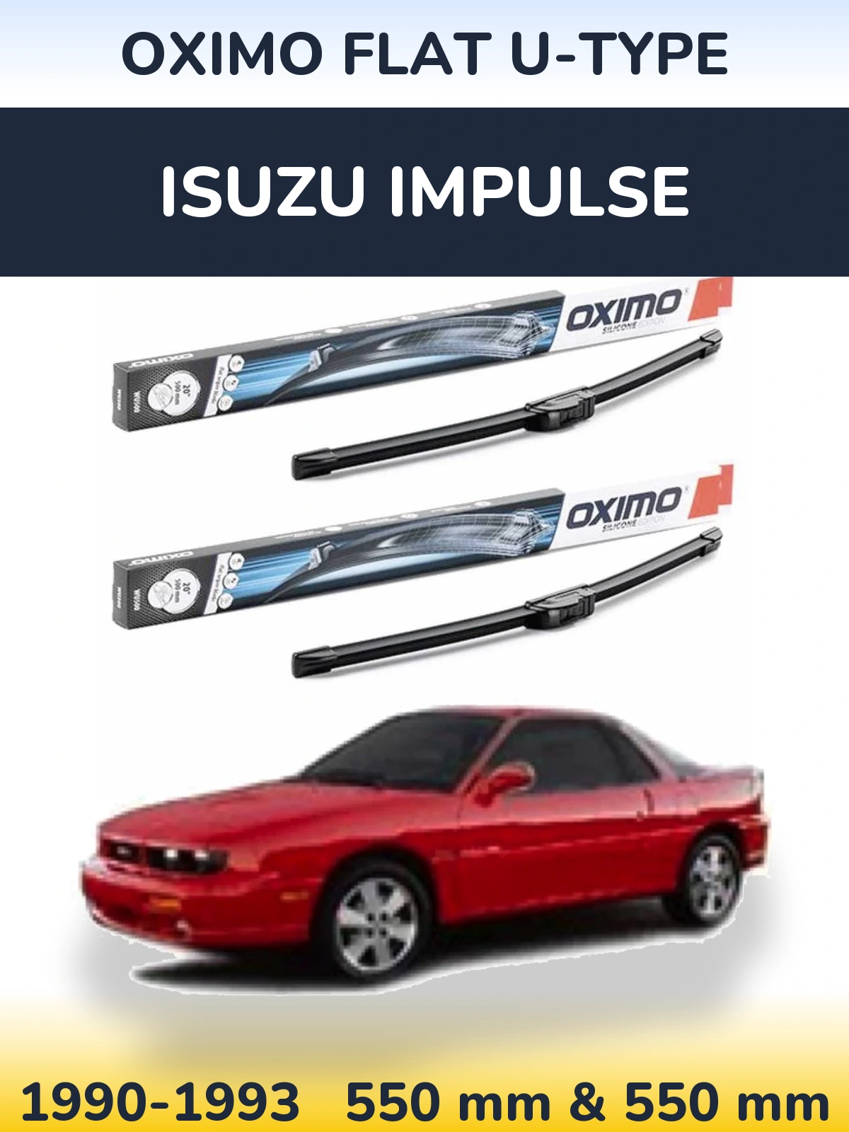 Комплект передних дворников Oximo Flat U-type 550 & 550 мм для Isuzu Impulse 1990-1993
