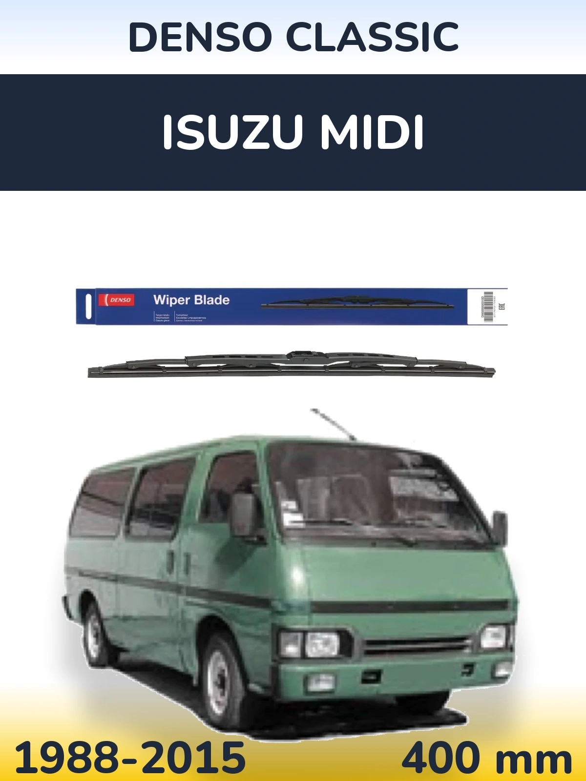 Rear wiper blade Denso Classic 400 mm for Isuzu Midi 1988-2015