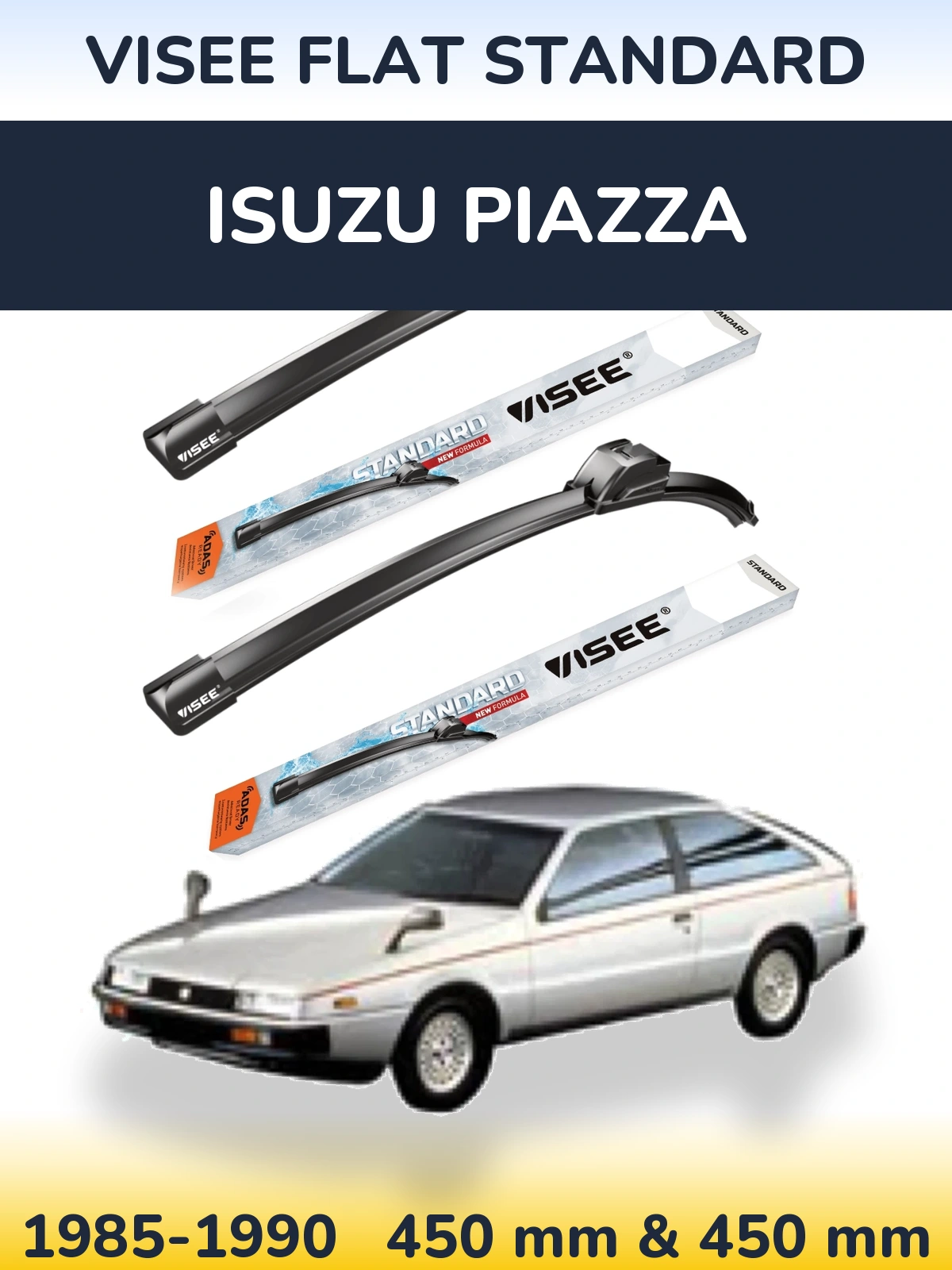 Комплект передних дворников VISEE FLAT STANDARD 450 & 450 мм для Isuzu Piazza 1985-1990