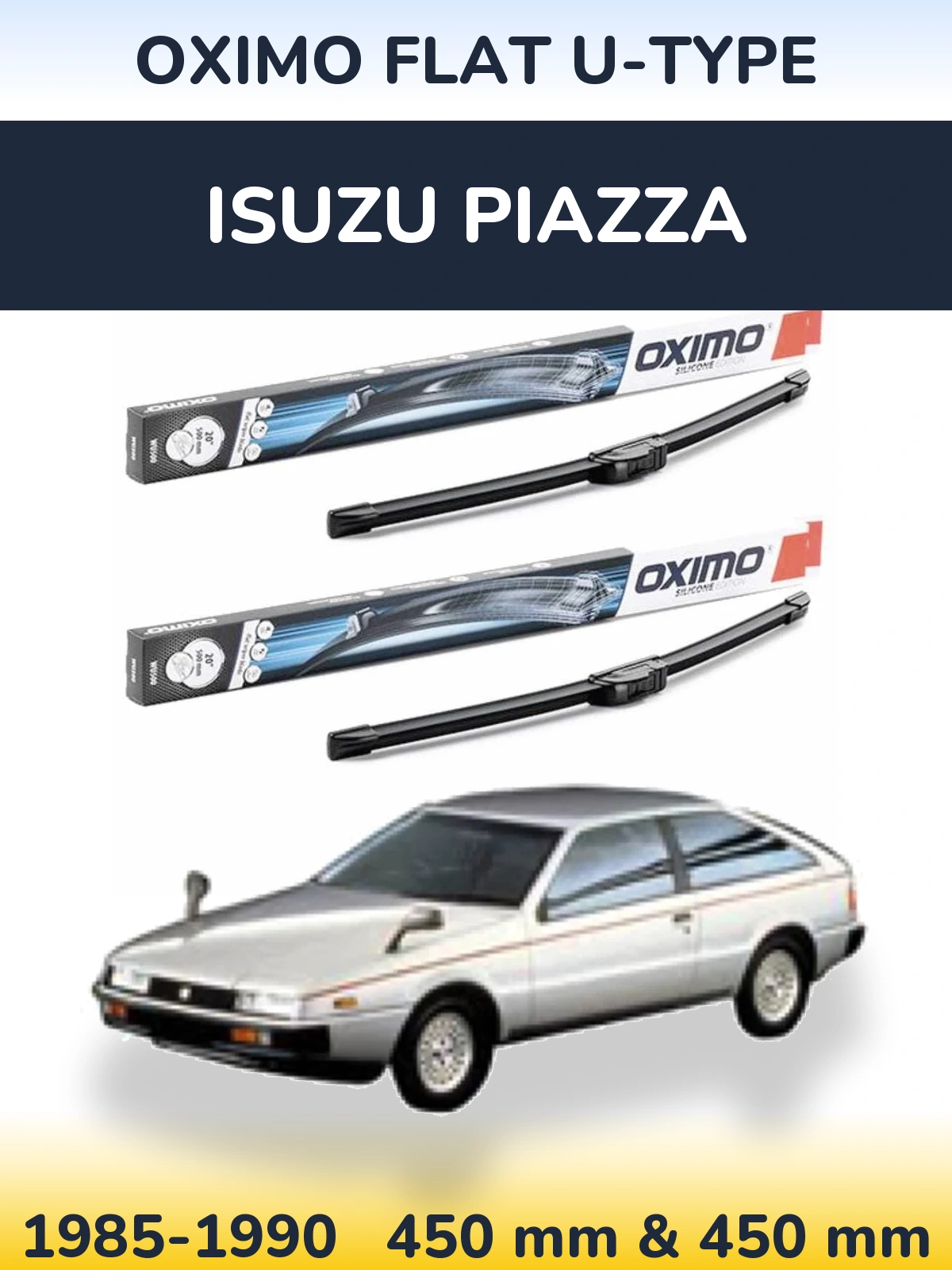 Komplet przednich wycieraczek Oximo Flat U-type 450 & 450 mm do Isuzu Piazza 1985-1990