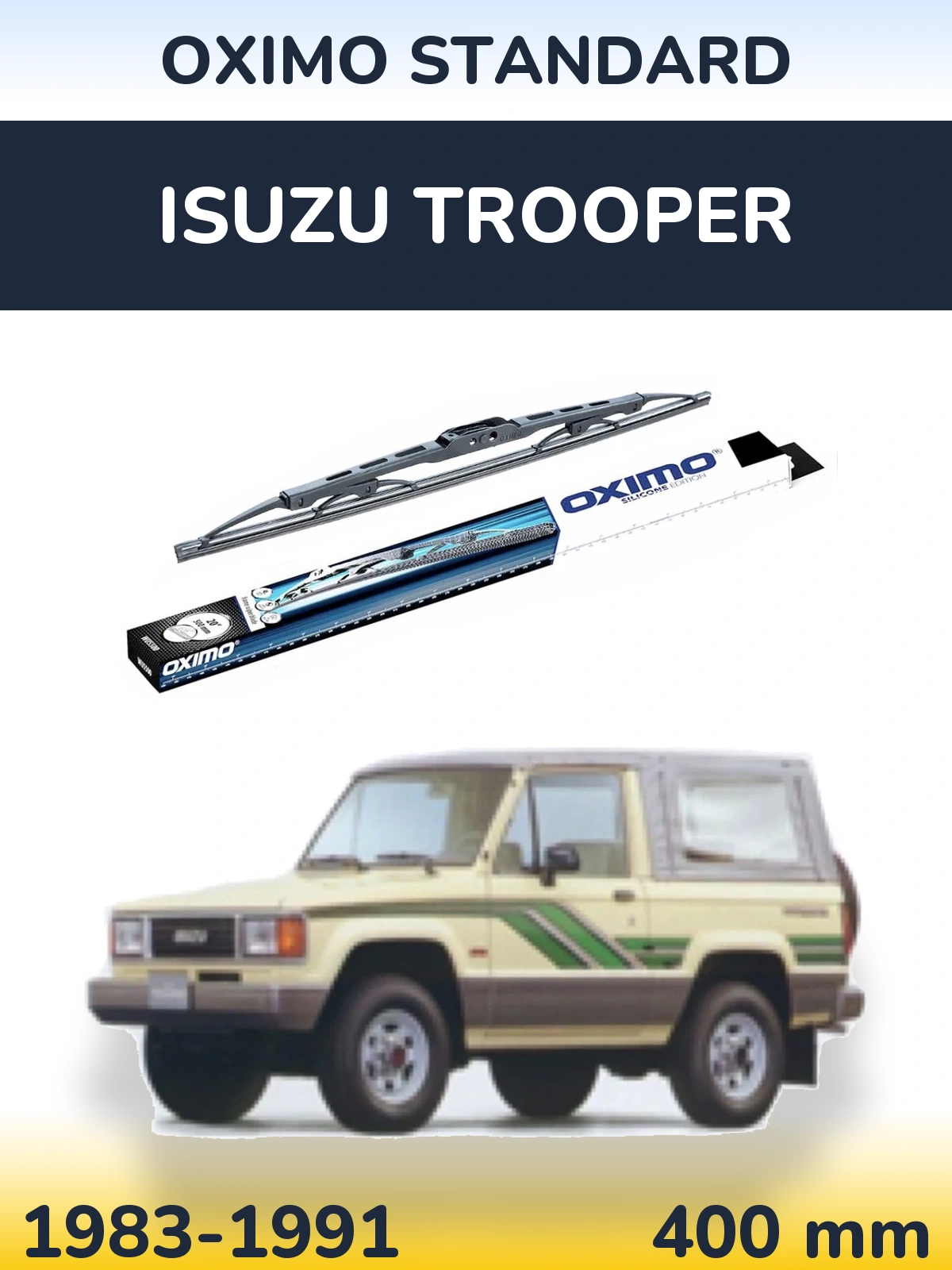 Rear wiper blade Oximo Standard 400 mm for Isuzu Trooper 1983-1991