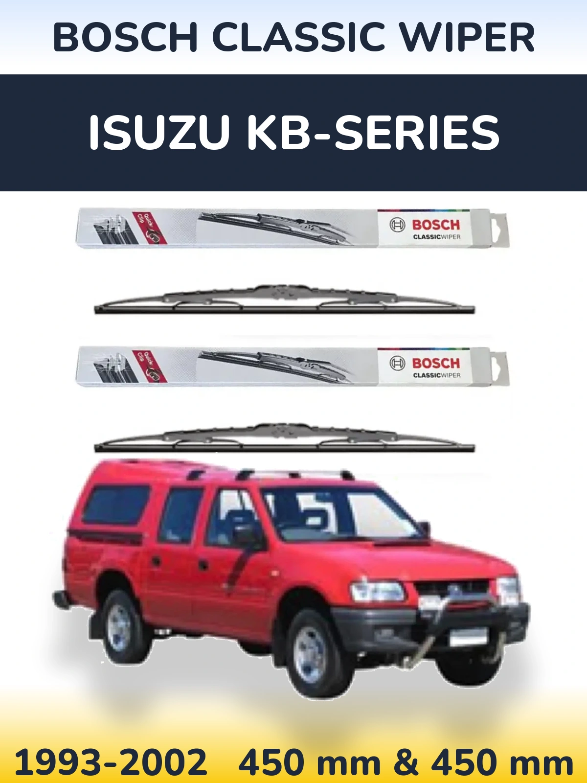 Комплект передних дворников BOSCH Classic Wiper 450 & 450 мм для Isuzu KB-Series 1993-2002