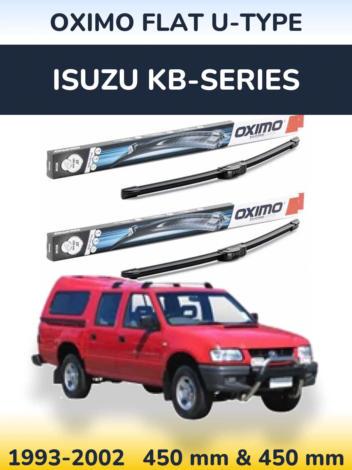 Komplet przednich wycieraczek Oximo Flat U-type 450 & 450 mm do Isuzu KB-Series 1993-2002