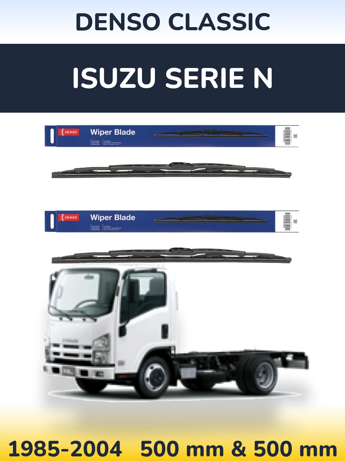 Комплект передніх щіток Denso Classic 500 & 500 мм для Isuzu Serie N 1985-2004