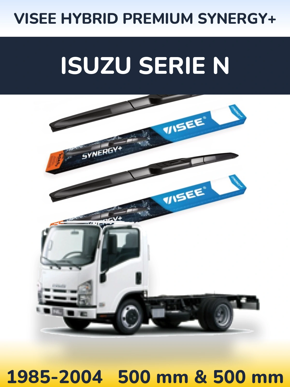 Комплект передних дворников VISEE HYBRID PREMIUM SYNERGY+ 500 & 500 мм для Isuzu Serie N 1985-2004